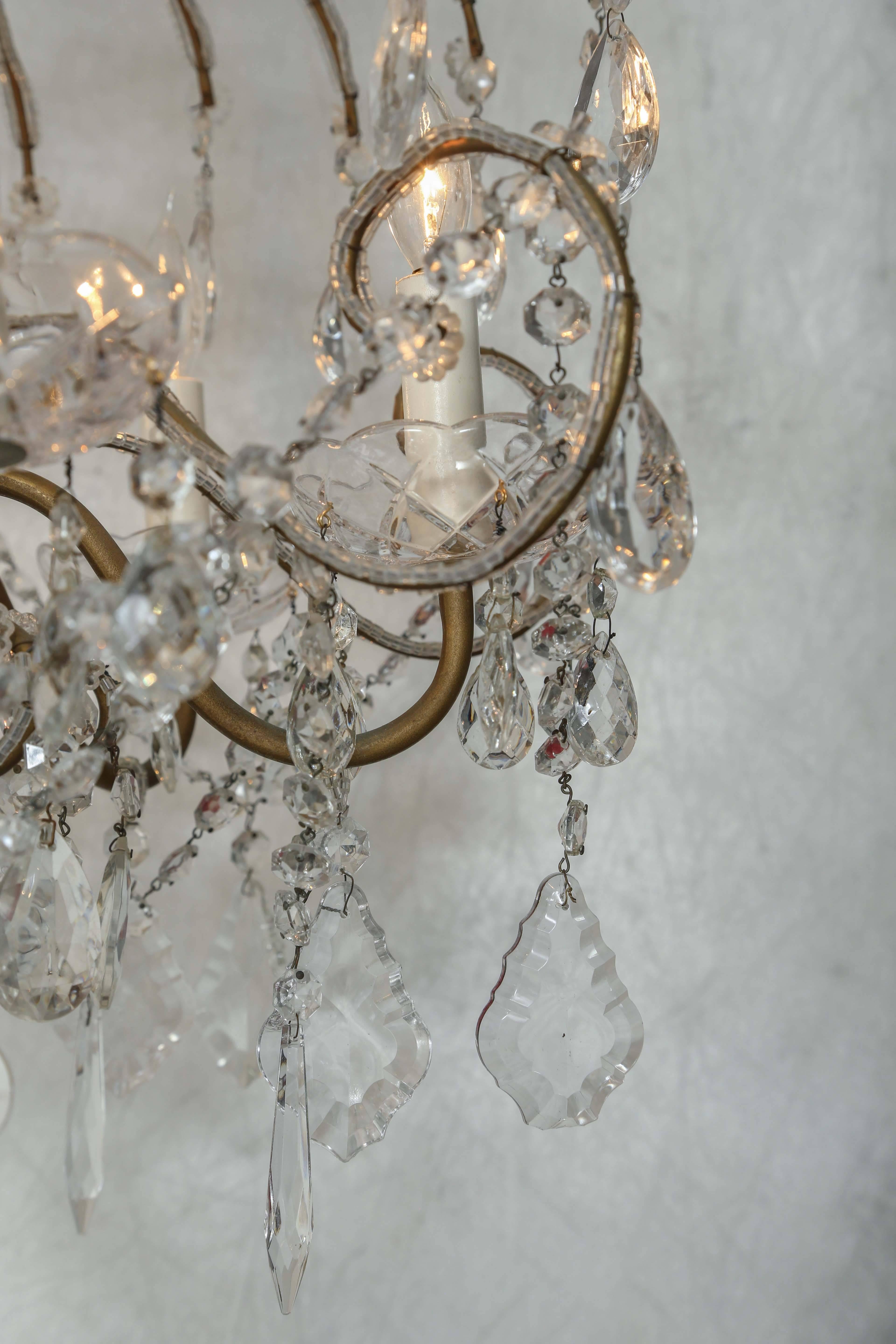 Italian Crystal Beaded Waterfall Chandelier In Excellent Condition In West Palm Beach, FL