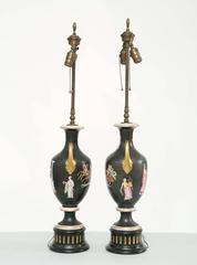 Pair of Staffordshire Classical Urn-Form Lamps