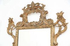 Carved Giltwood Italian Rococo Mirror