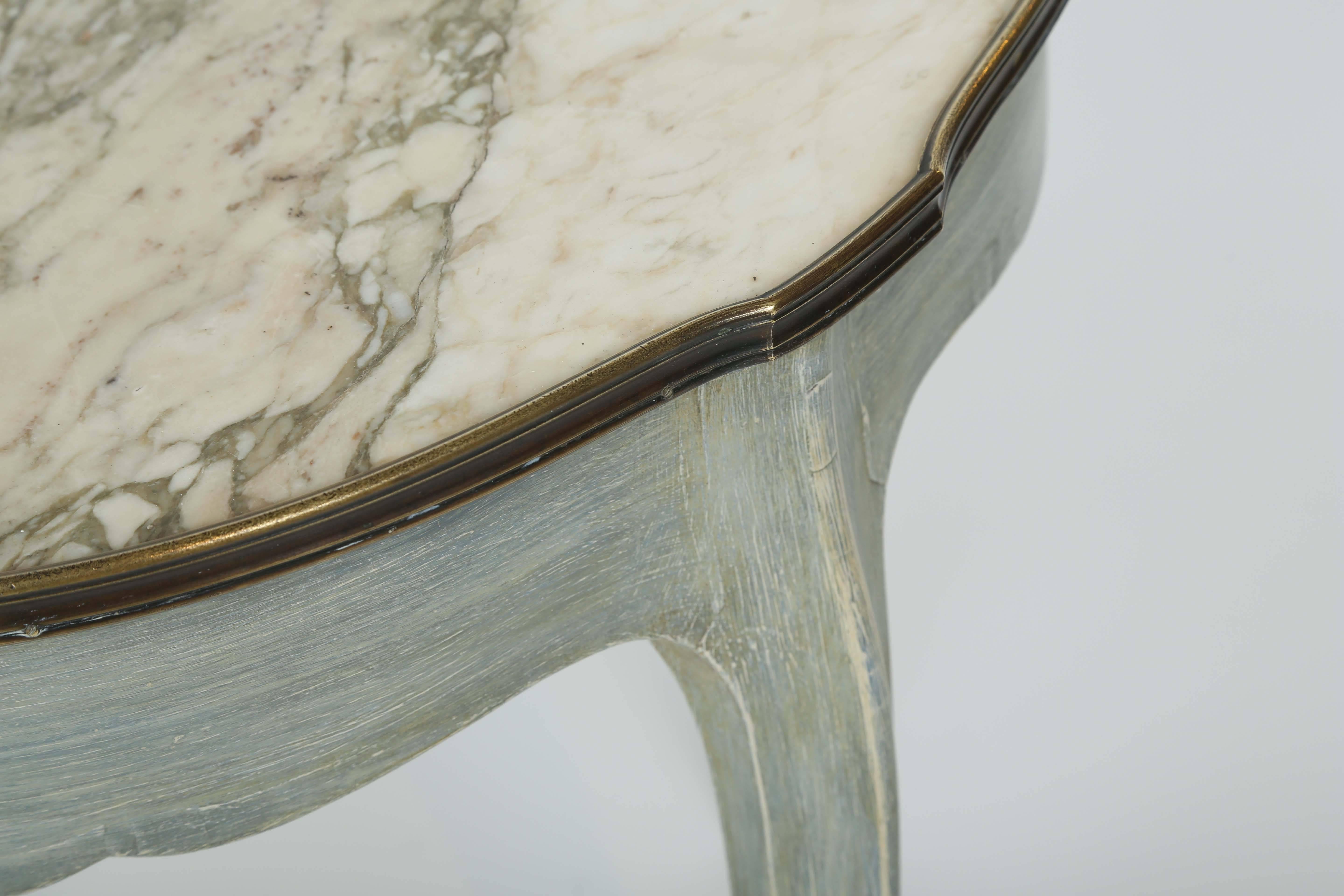 Bronze Painted Louis XVI Style Marble-Top Occasional Table