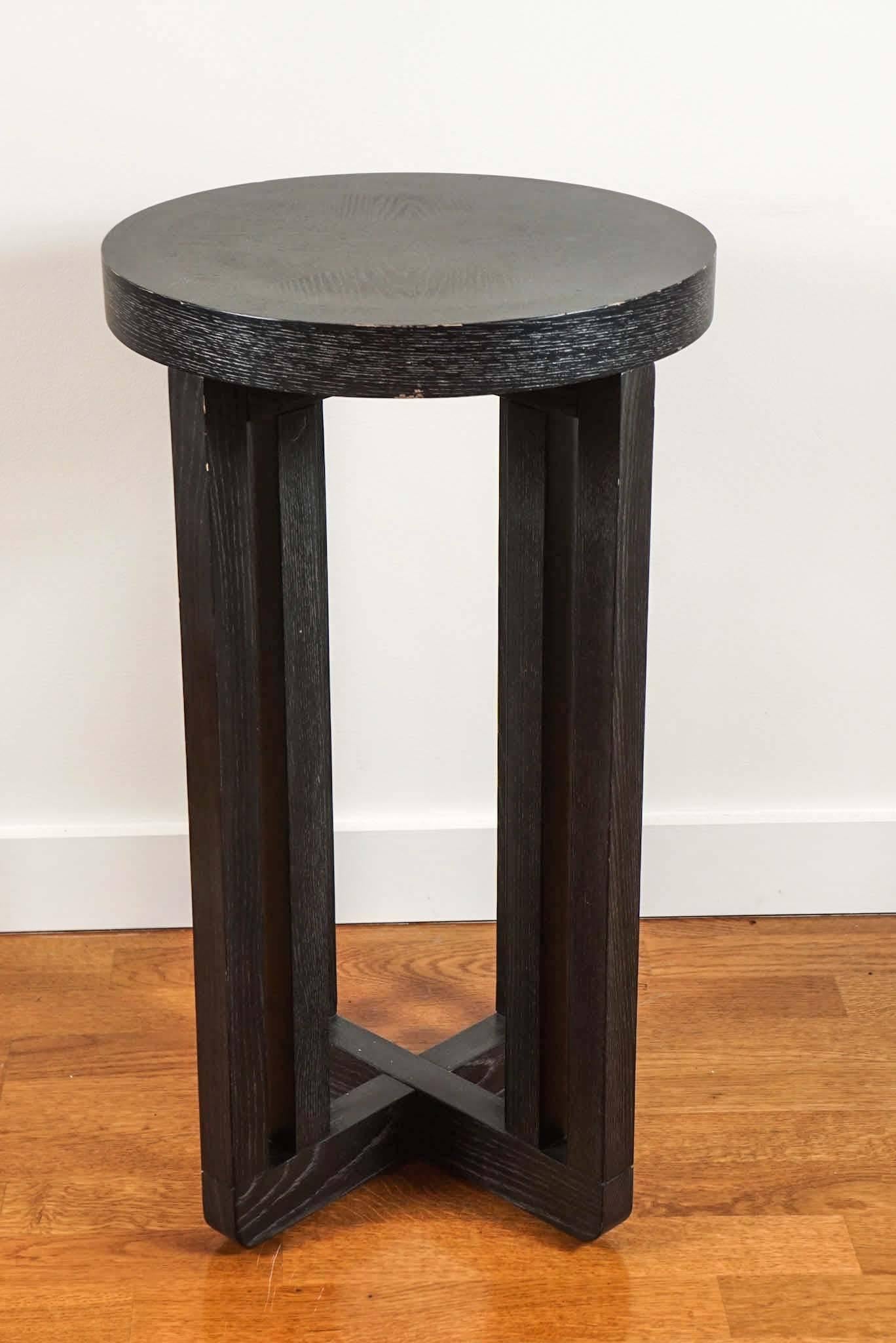 20th century, ebonized oak, secessionist table with an interesting grain design on the table top.