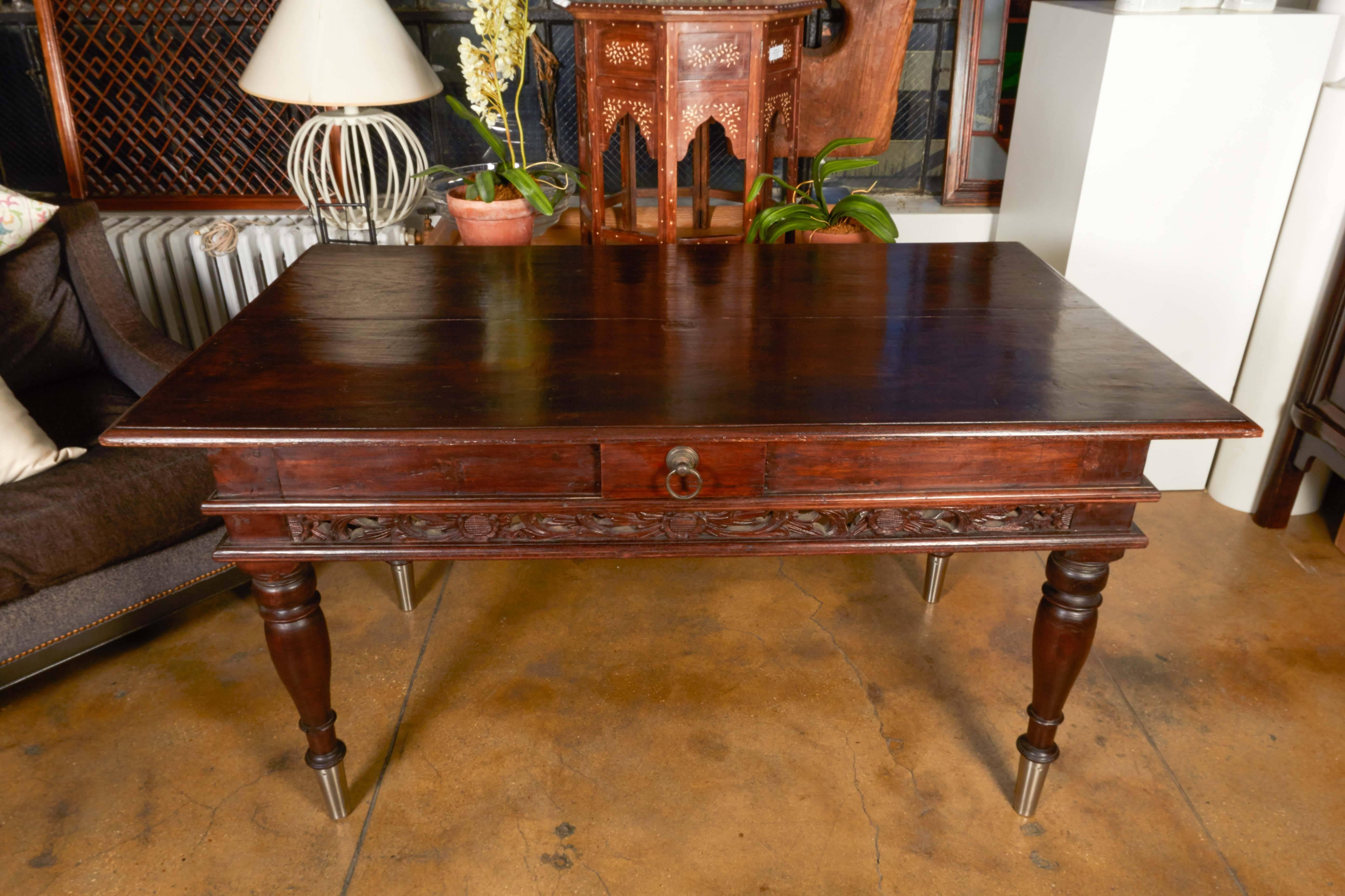 Madura Desk with Ornately Carved Front 3