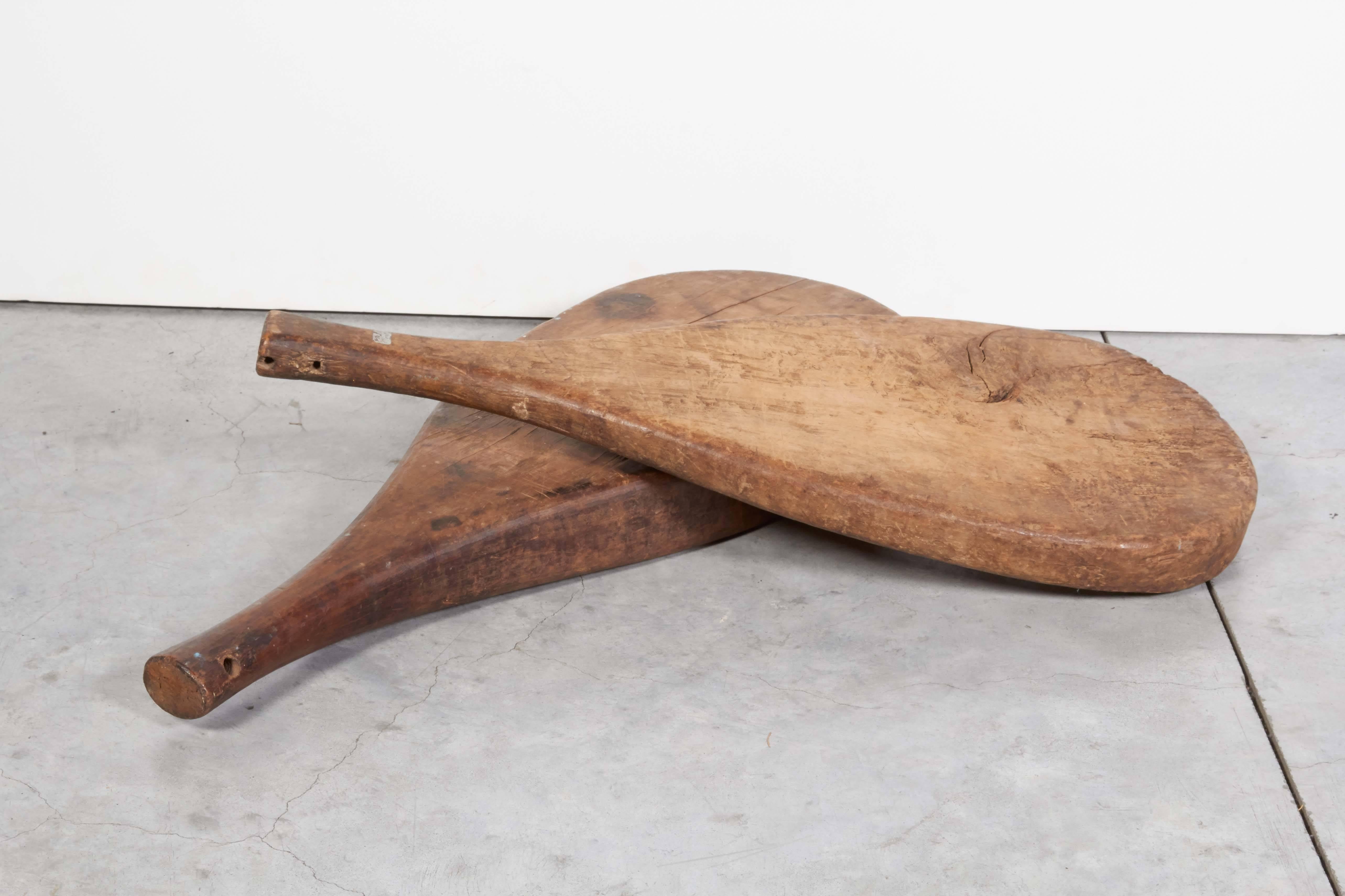 Wood Thick Rustic Paddle Shaped Trays