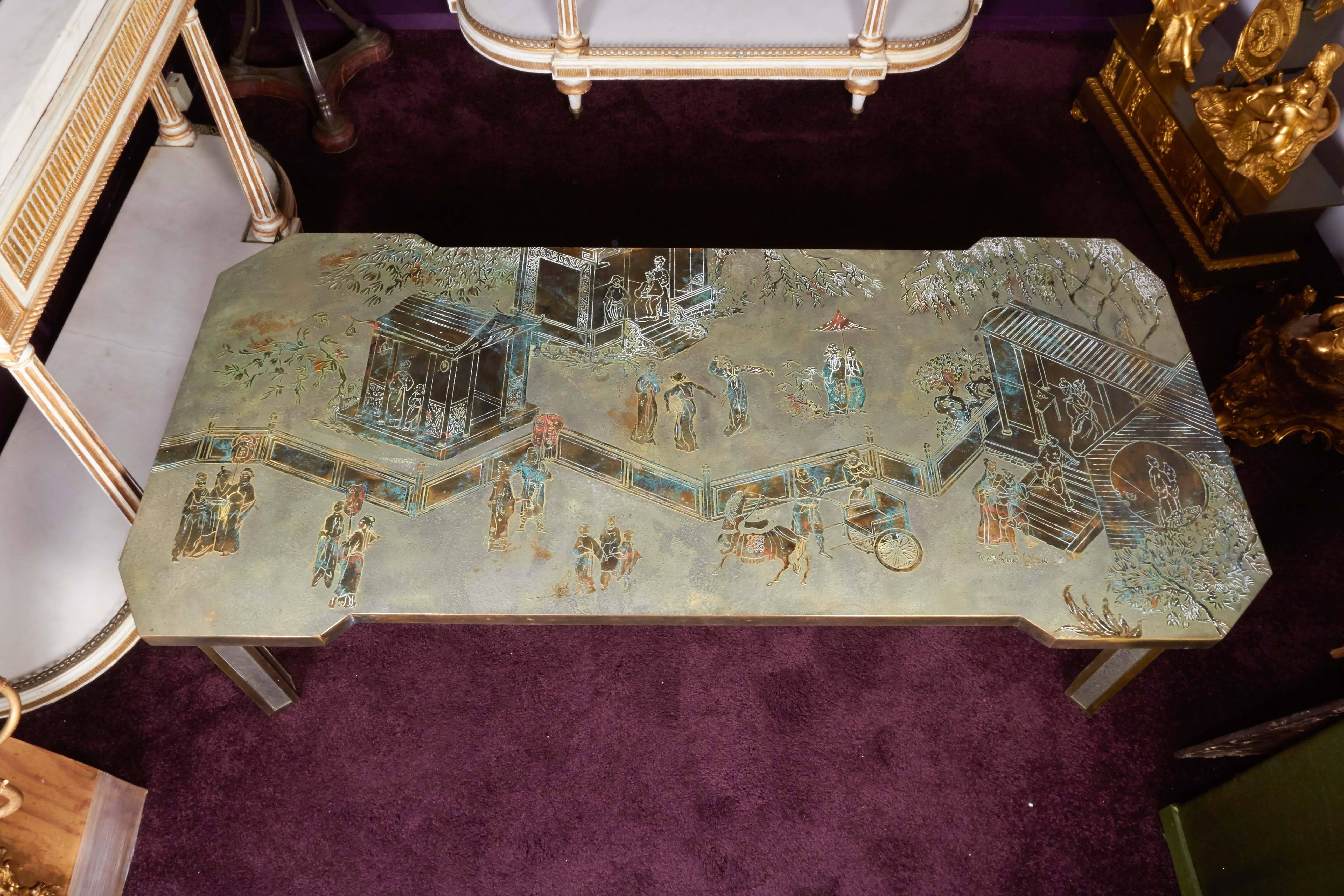 Bronze and Silver Low Table by Philip La Verne, American, New York For Sale 4