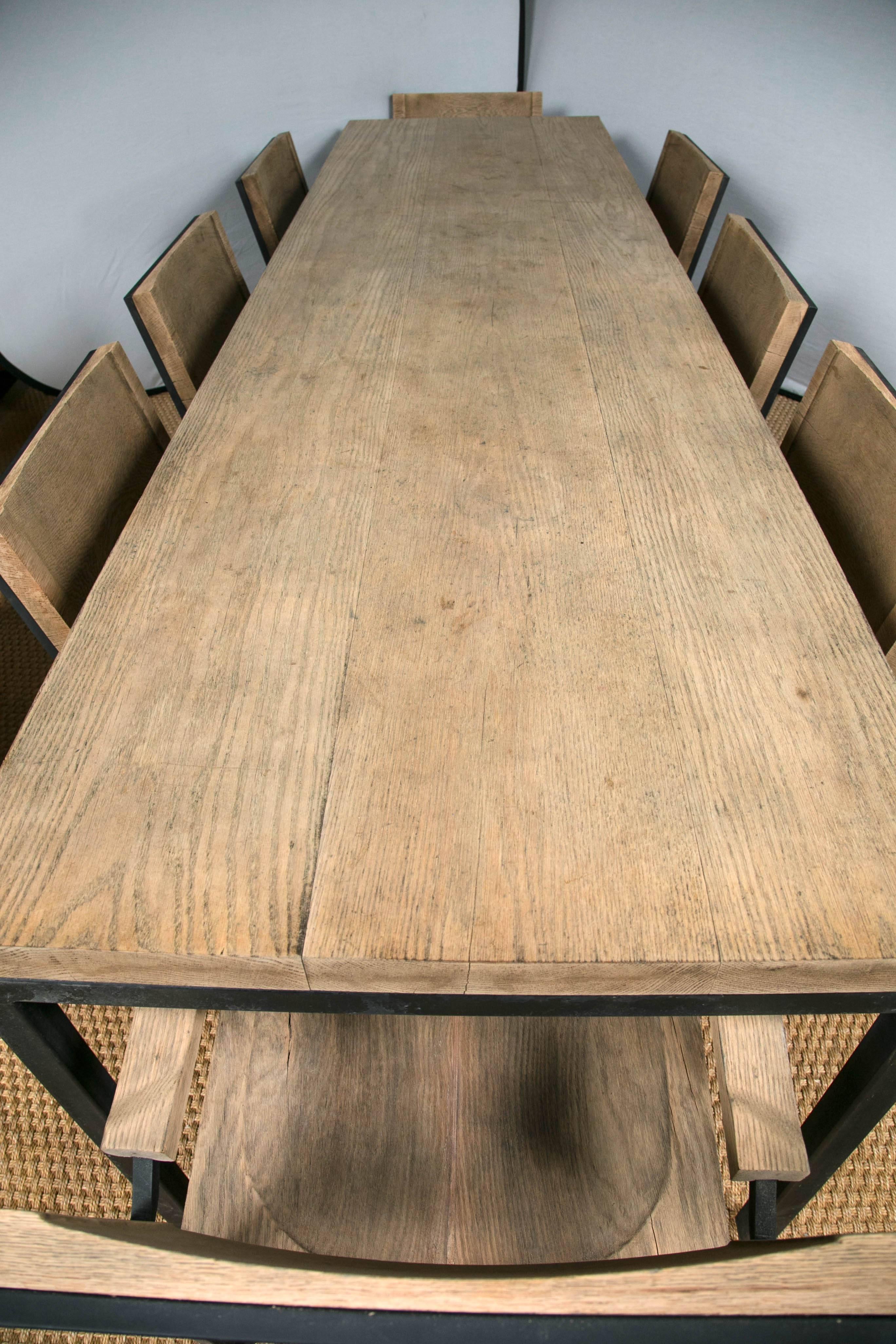 American Knoll/Drake Dining Table and Eight Chairs