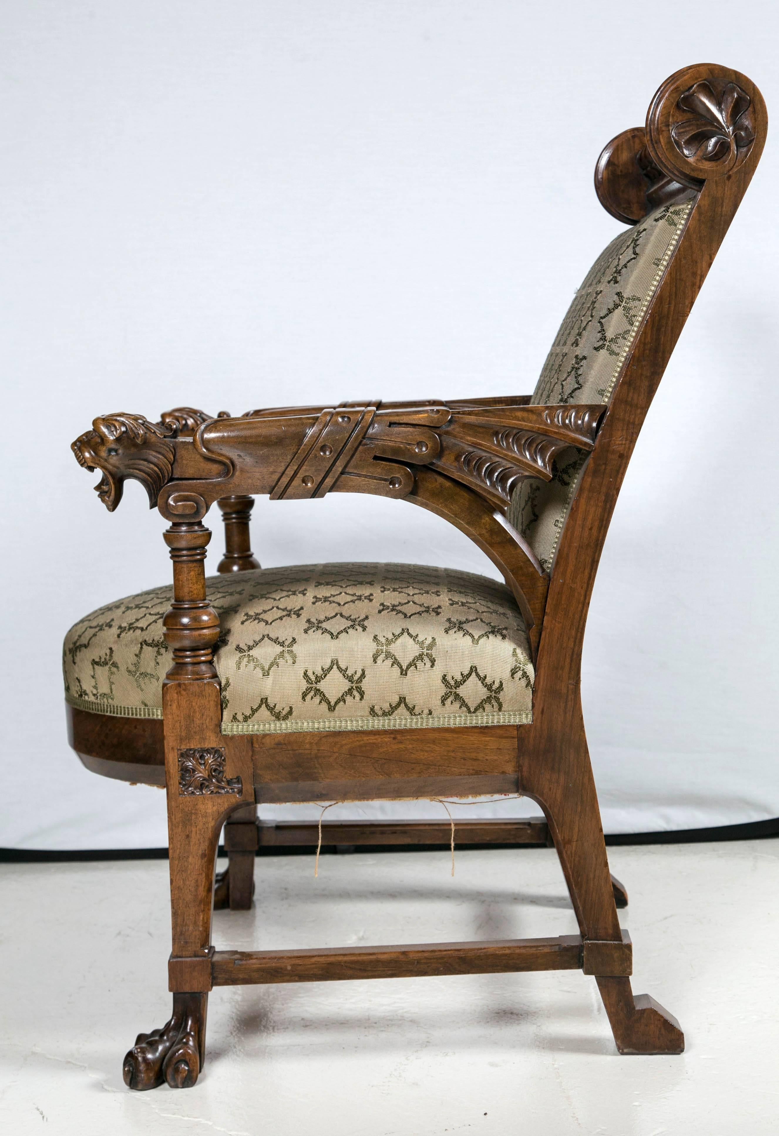 Pair of Renaissance Revival Fauteuils In Excellent Condition In Stamford, CT