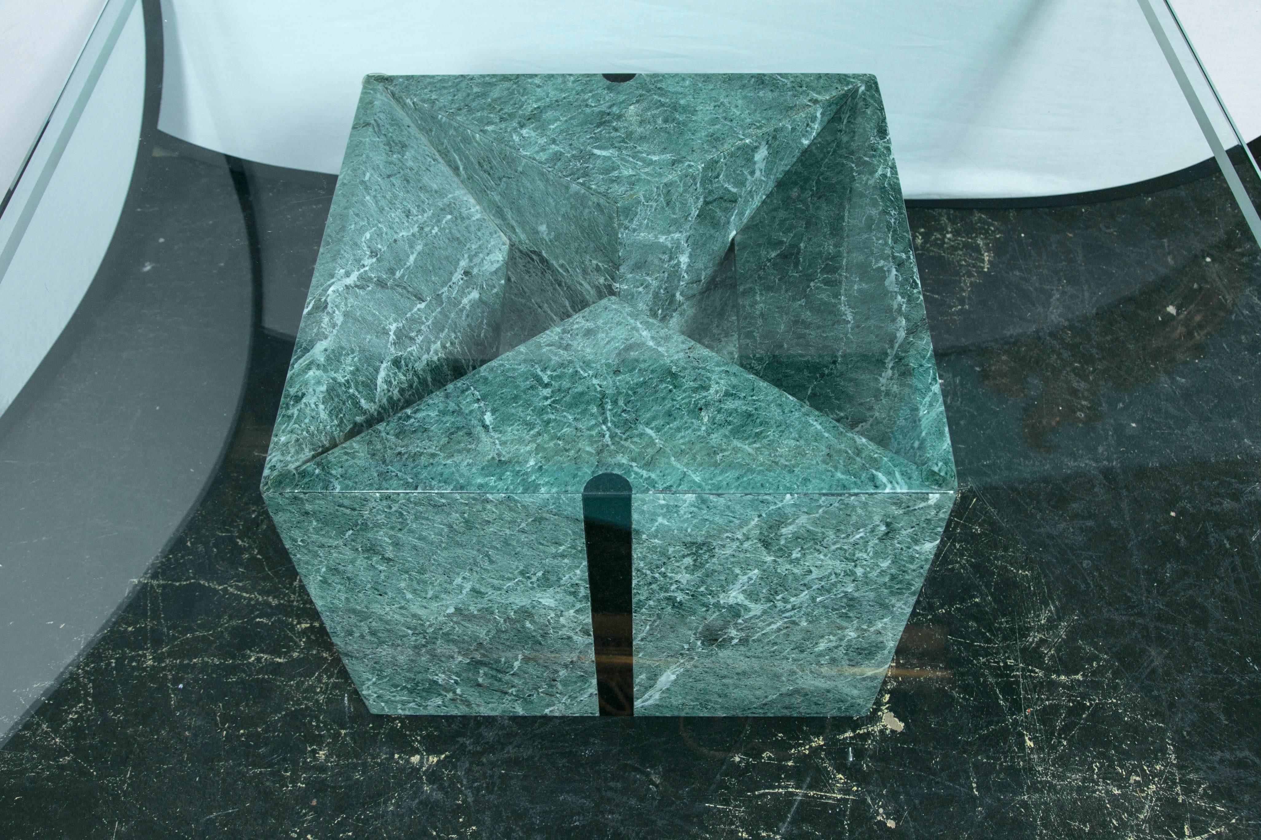 Modern Glass and Marble Coffee Table For Sale