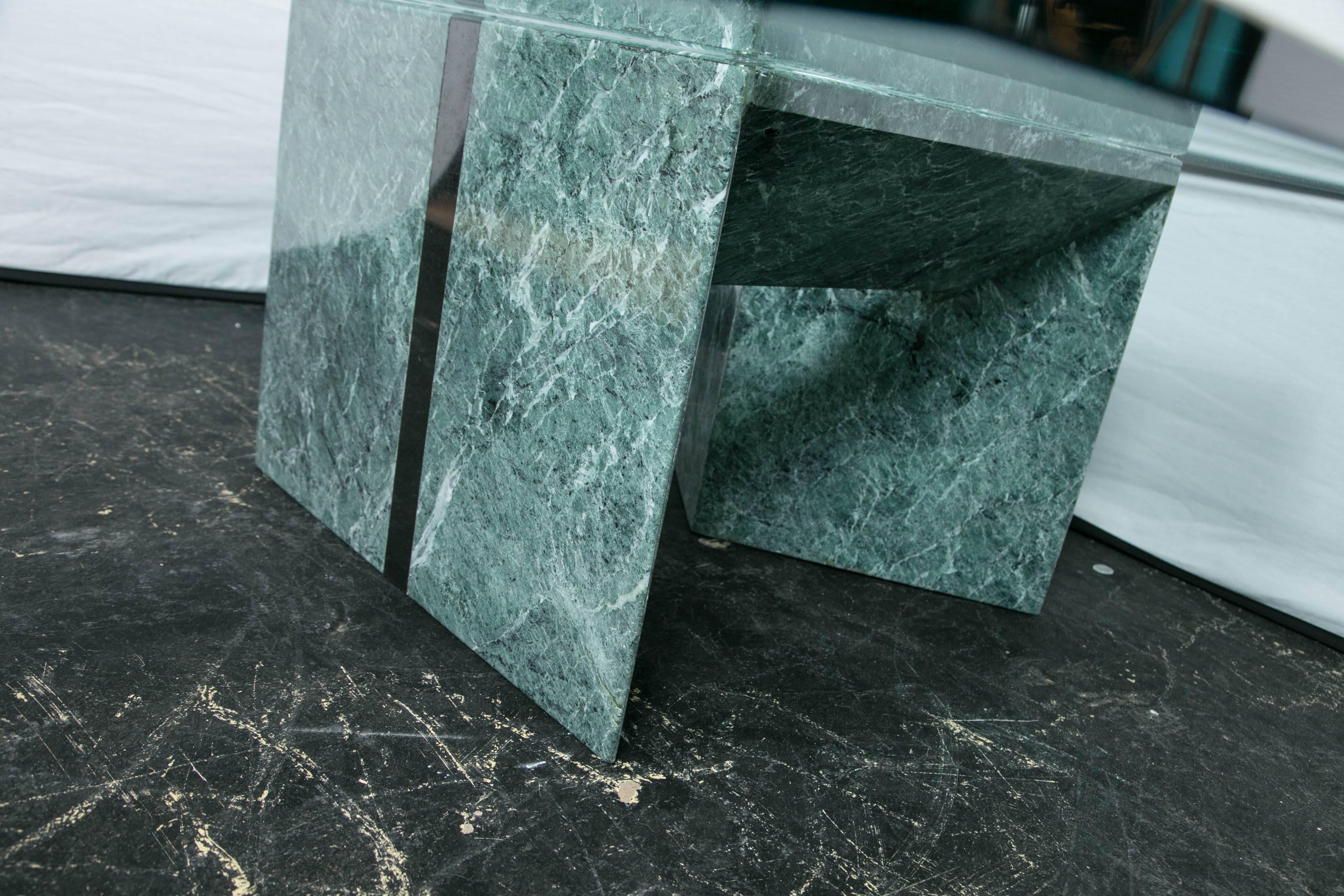 20th Century Glass and Marble Coffee Table For Sale