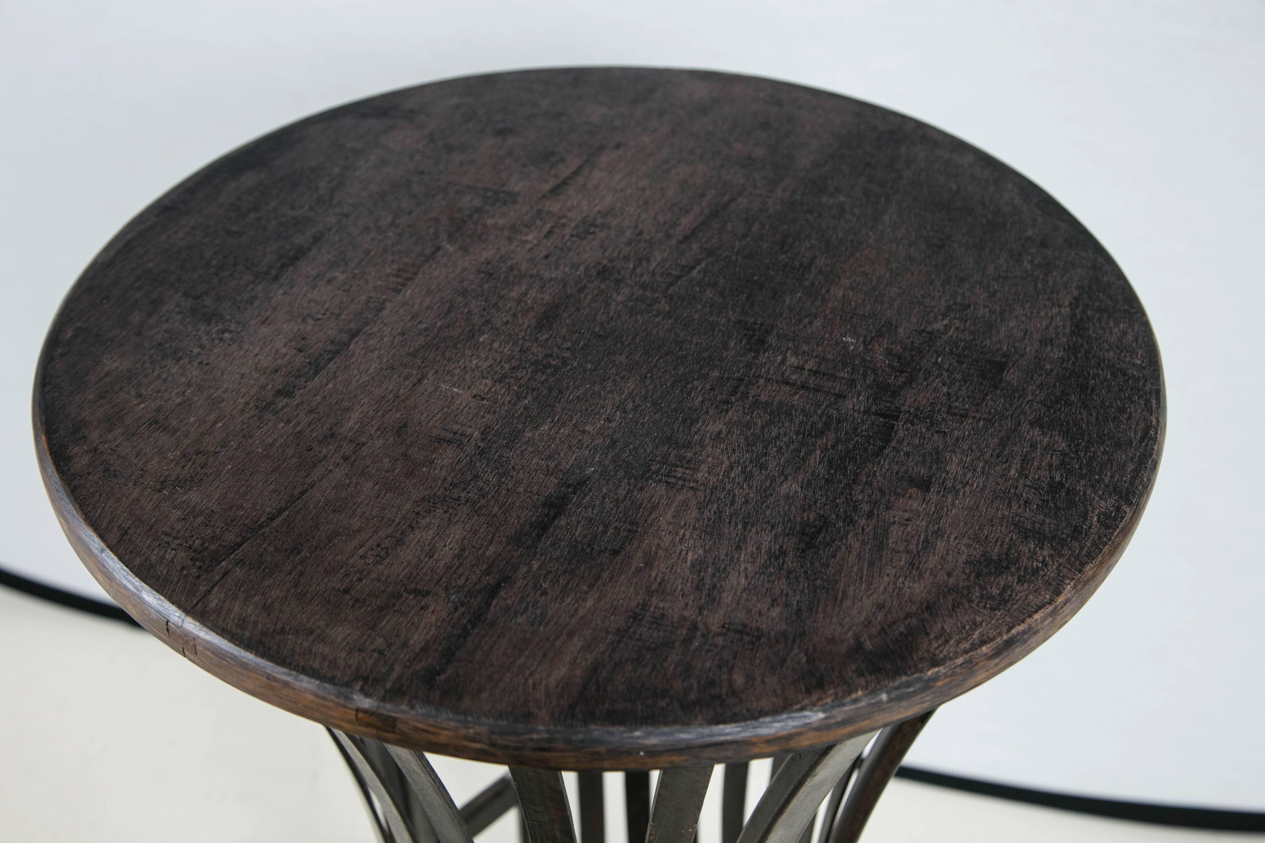 Industrial Metal Table with Wooden Top
