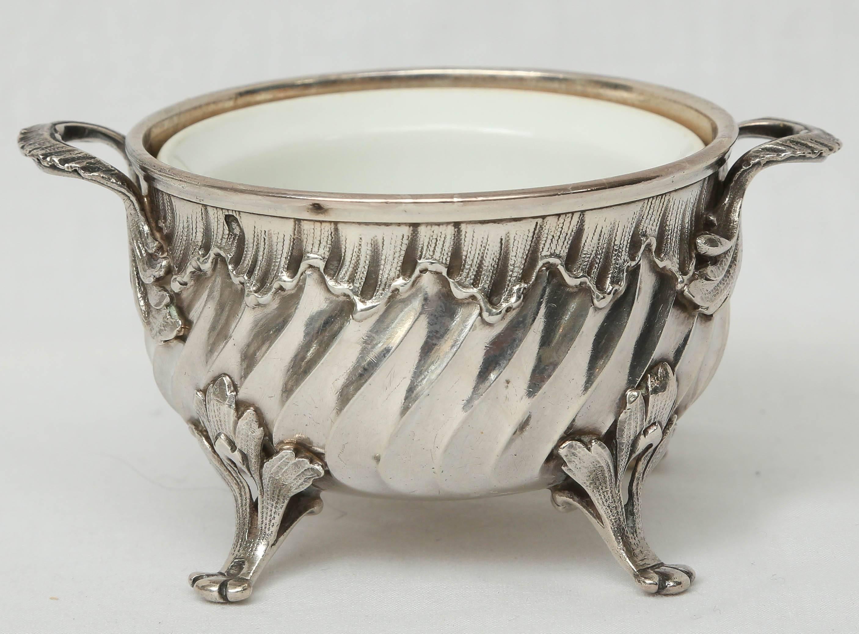 French Gustave Keller Set of Silver Side Dish Bowls