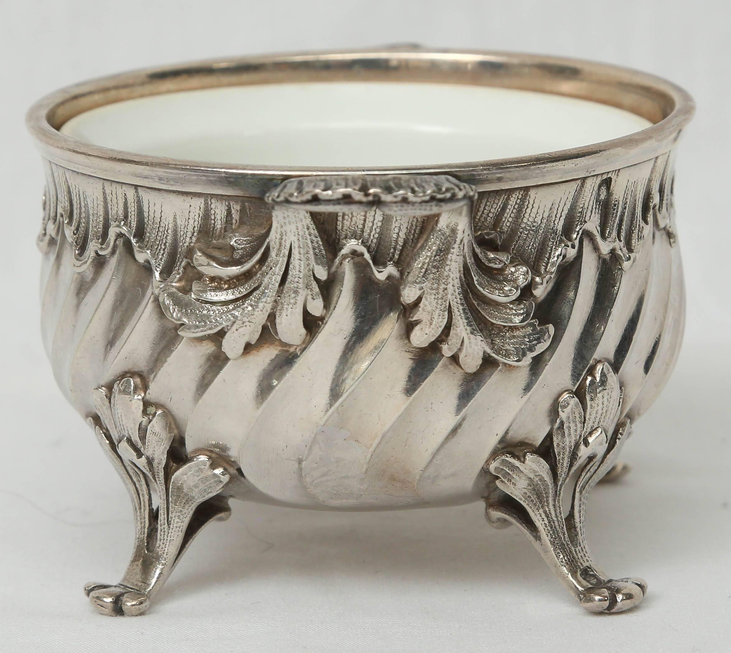 Gustave Keller Set of Silver Side Dish Bowls In Excellent Condition In Miami, FL