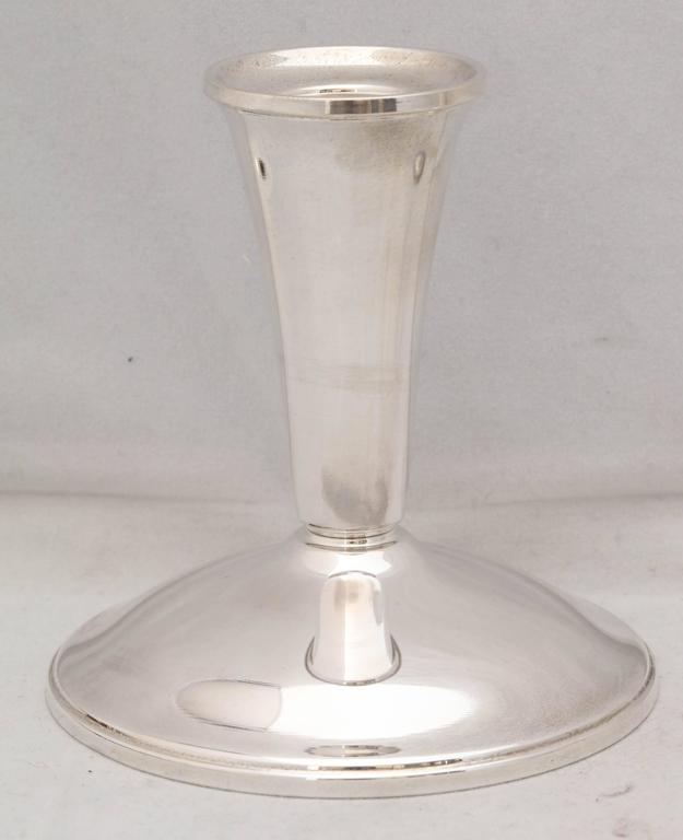 Pair Of Sterling Silver Mid Century Modern Candlesticks At 1stdibs American Pair Of Sterling Silver Mid Century Modern Candlesticks For