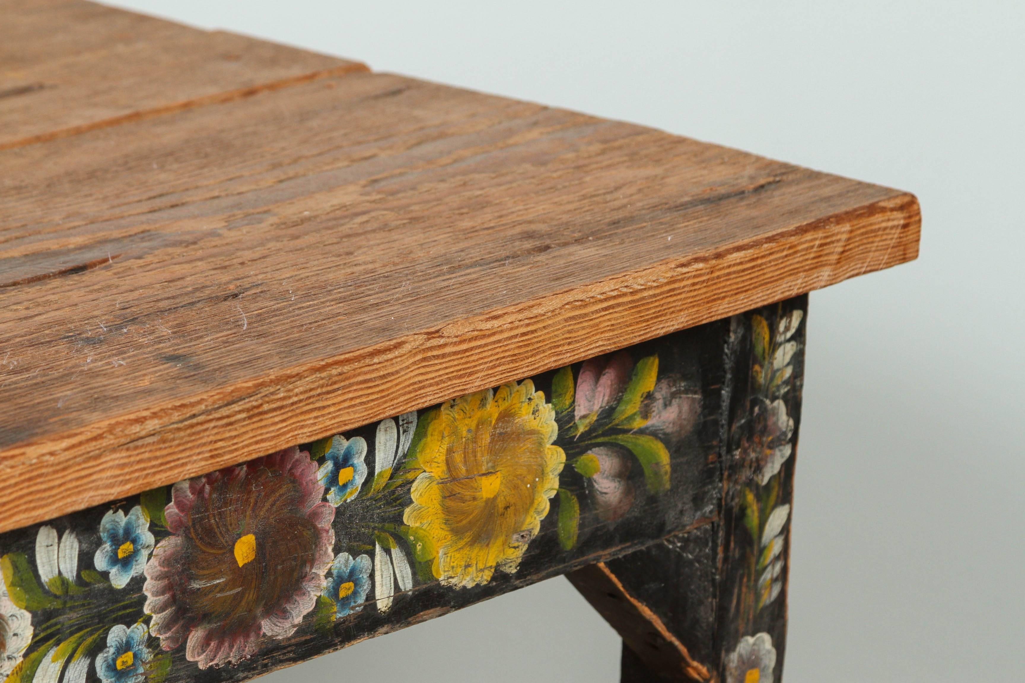 Mid-20th Century Mexican Hand-Painted Table, Olinala Paint Work