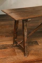 18th Century Walnut Single Plank Top Primitive Table