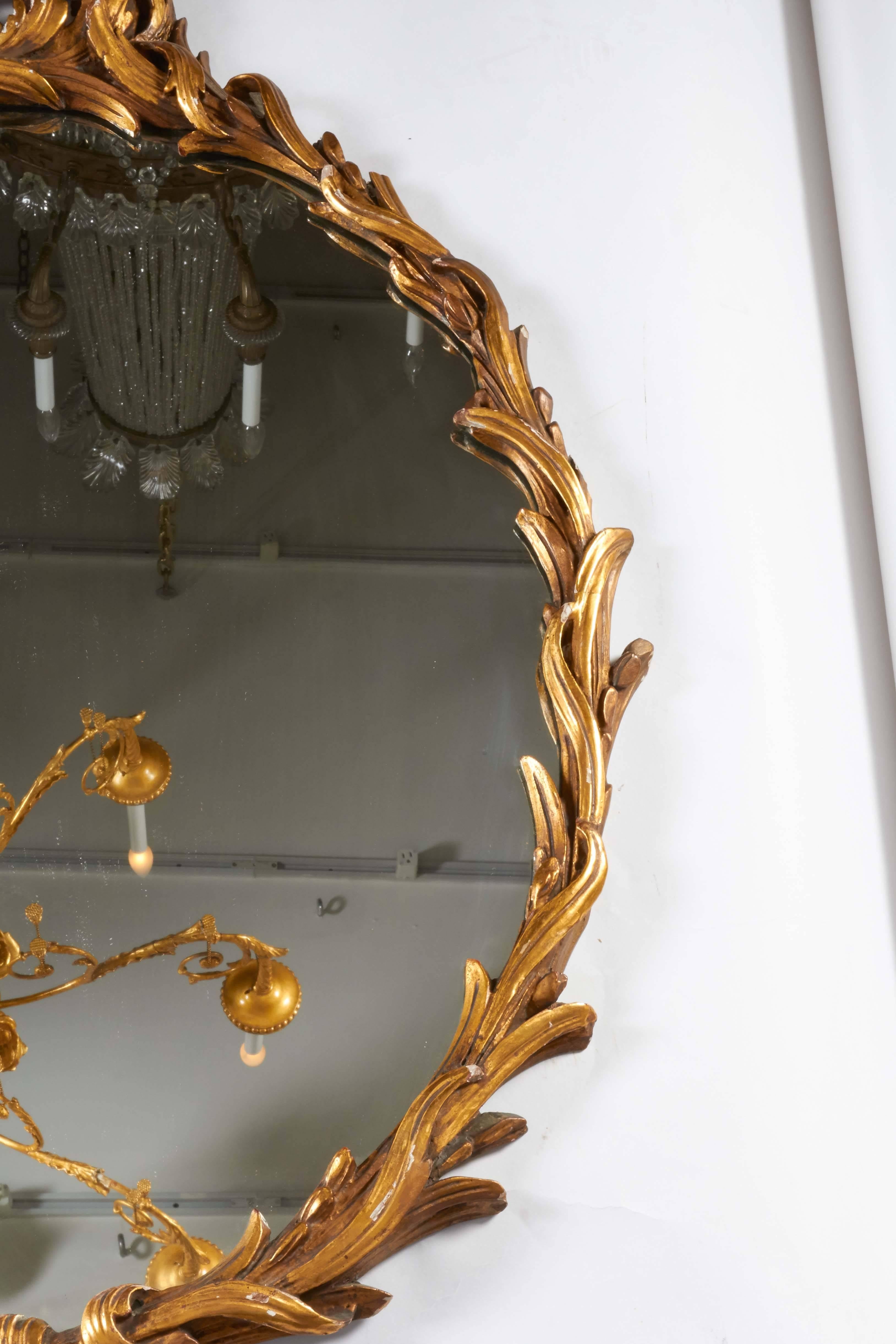 European Pair of Rococo Style Giltwood Mirrors
