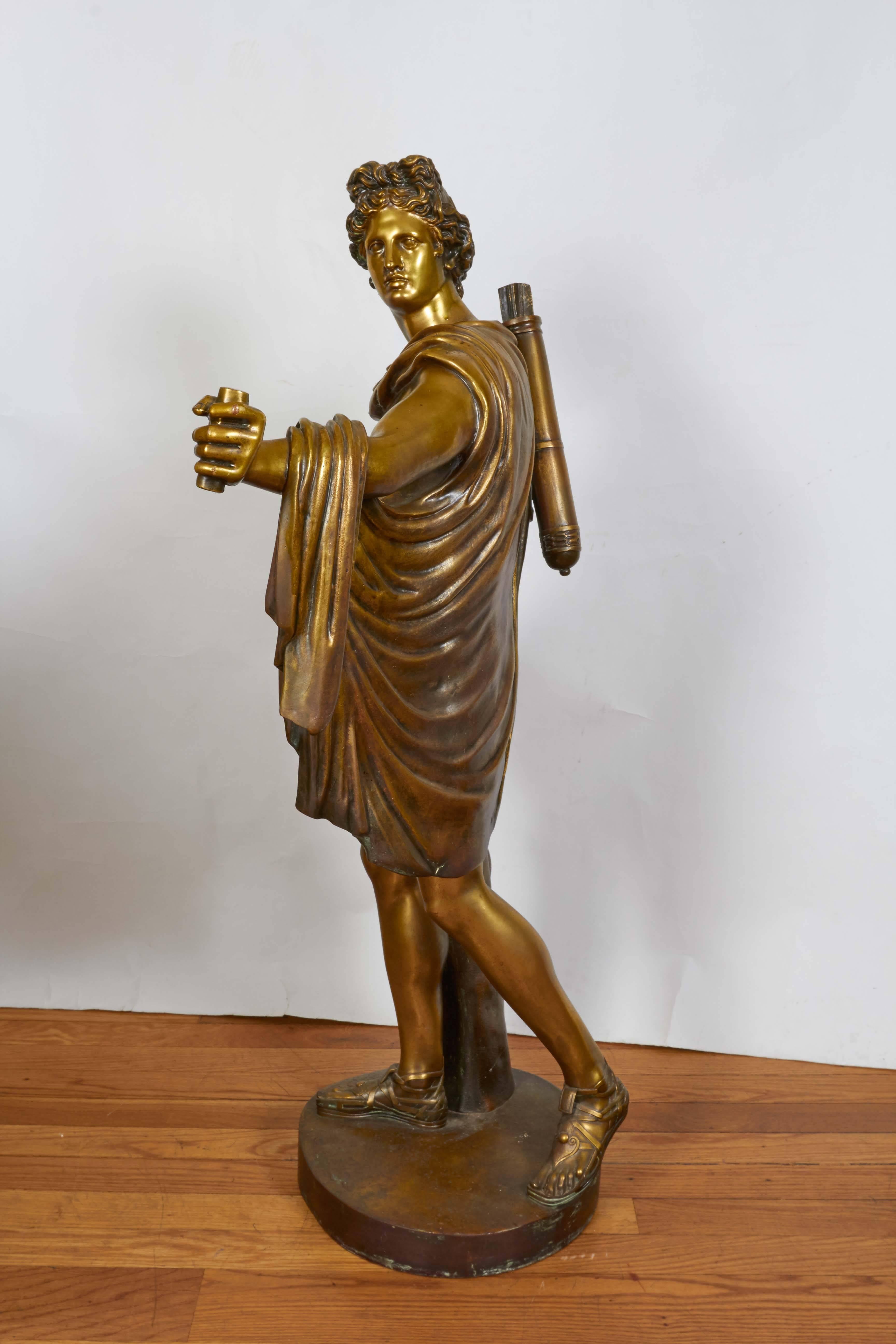 bronze statue of apollo