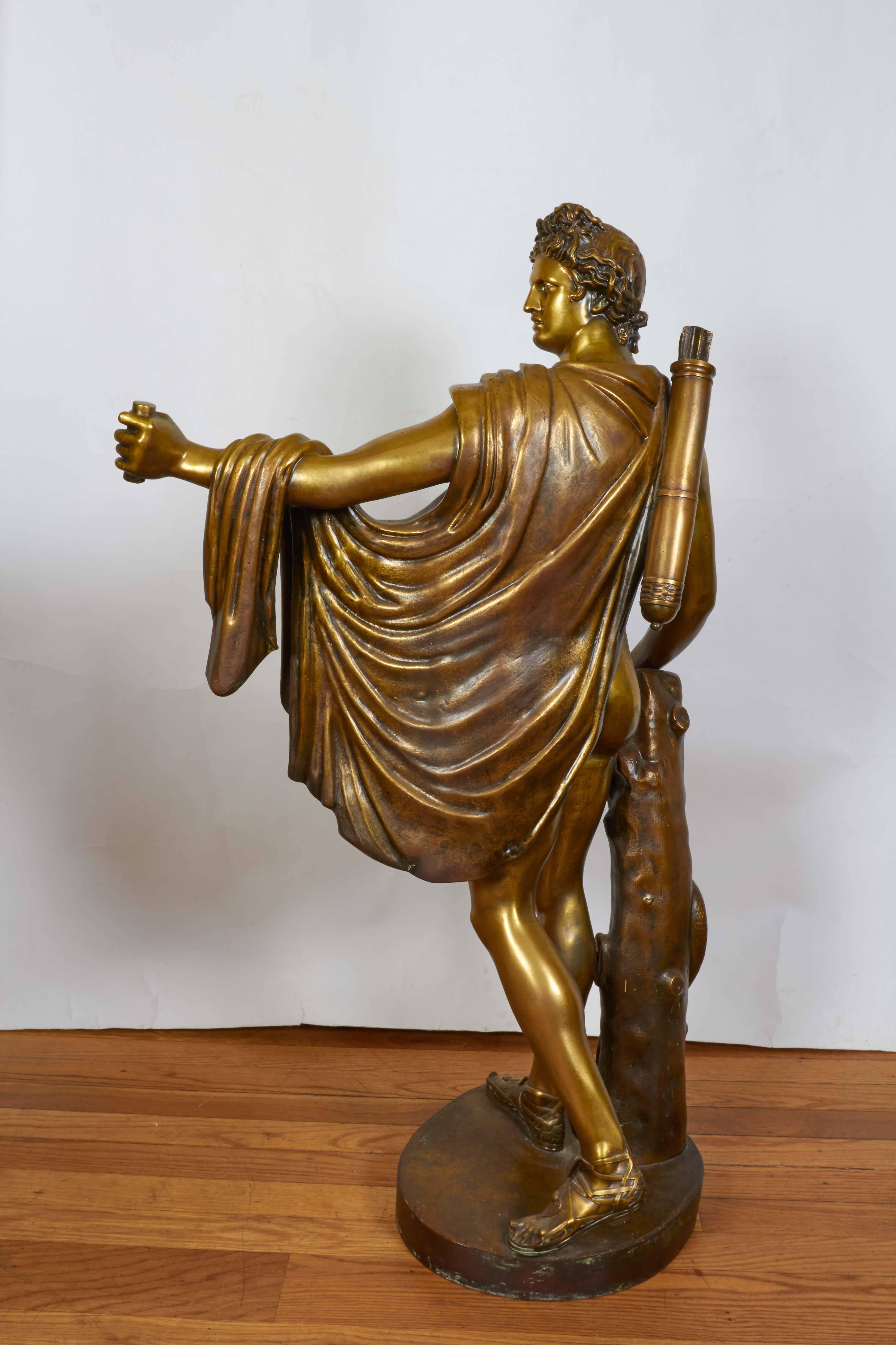 Neoclassical Bronze Statue of the Apollo Belvedere