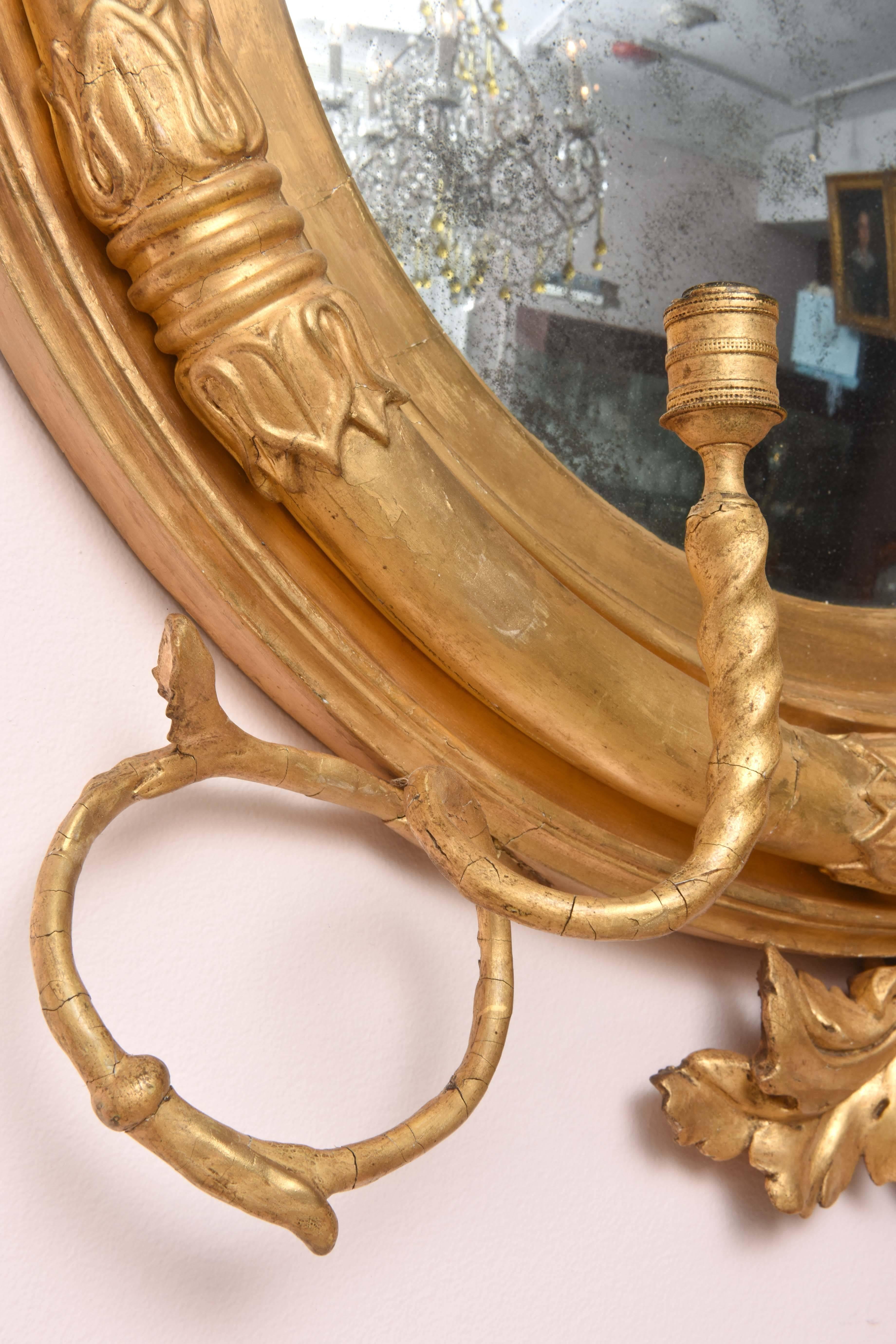 19th Century Authentic Antique Regency Period Mirror, Carved Wood, Heavily Gilded, circa 1820