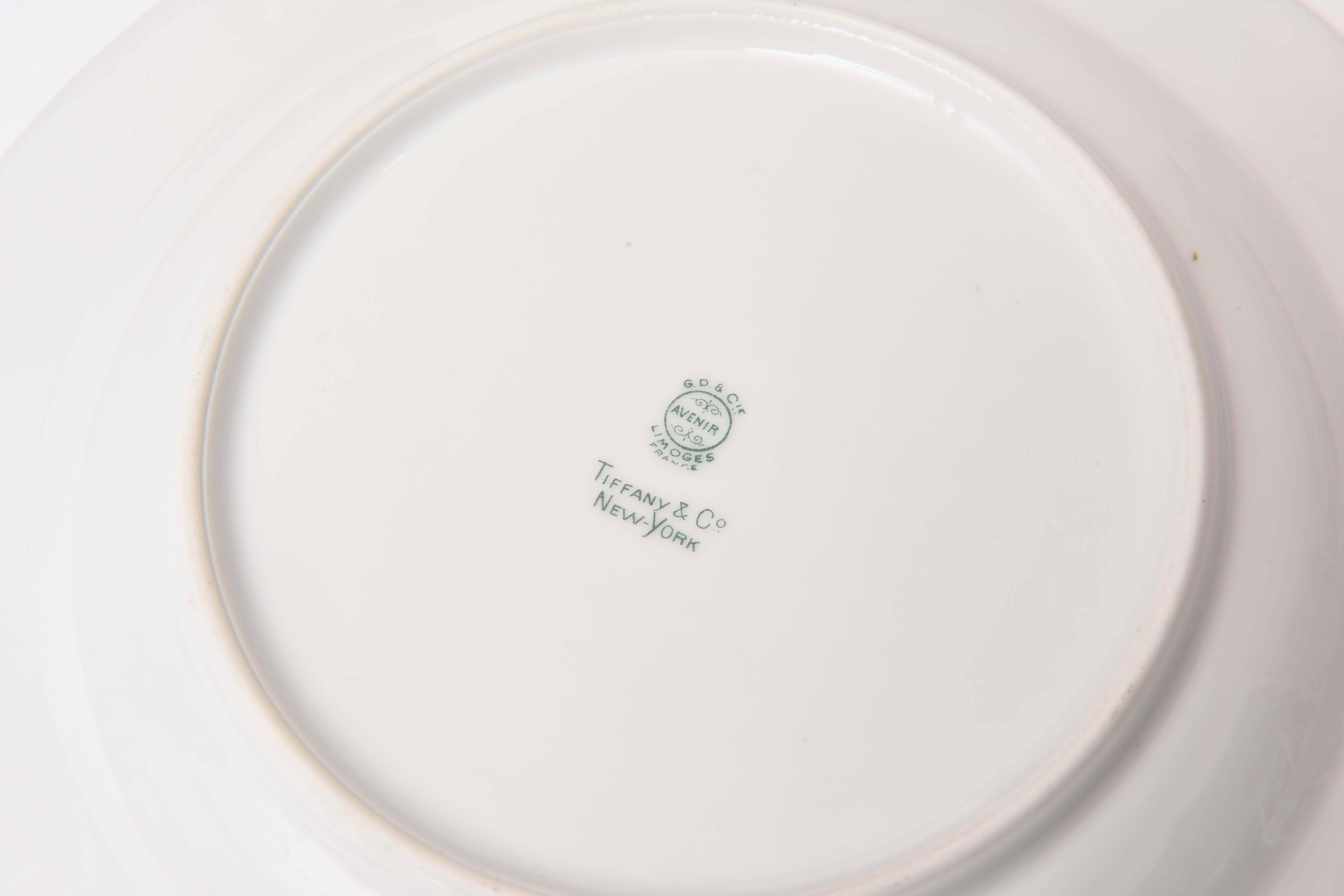 Gold 12 Antique Soup Bowls, Limoges France, Thick Gilded Rims and White Porcelain 