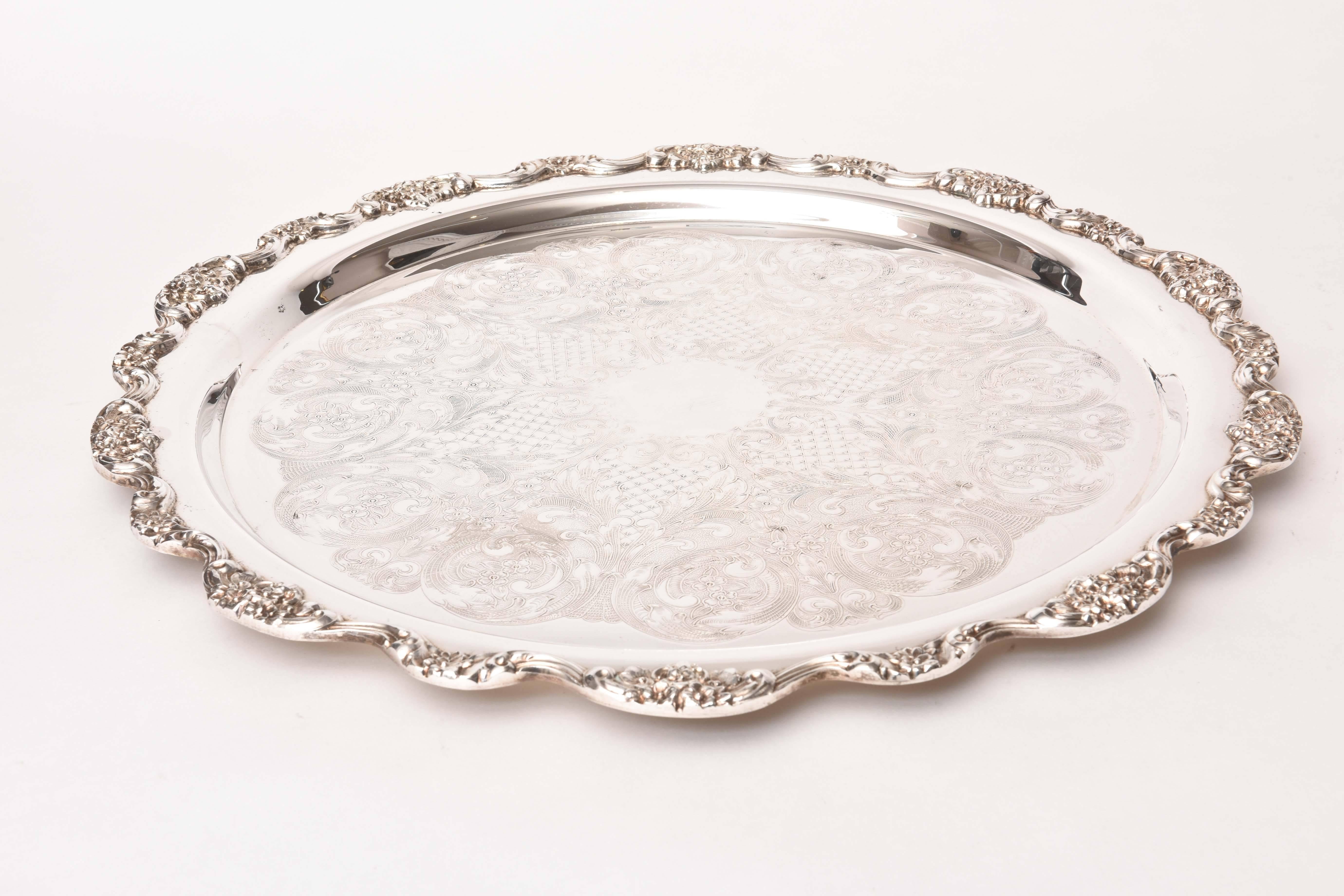 Impressive Silver Plate Punch Bowl and under Tray, American Vintage 1