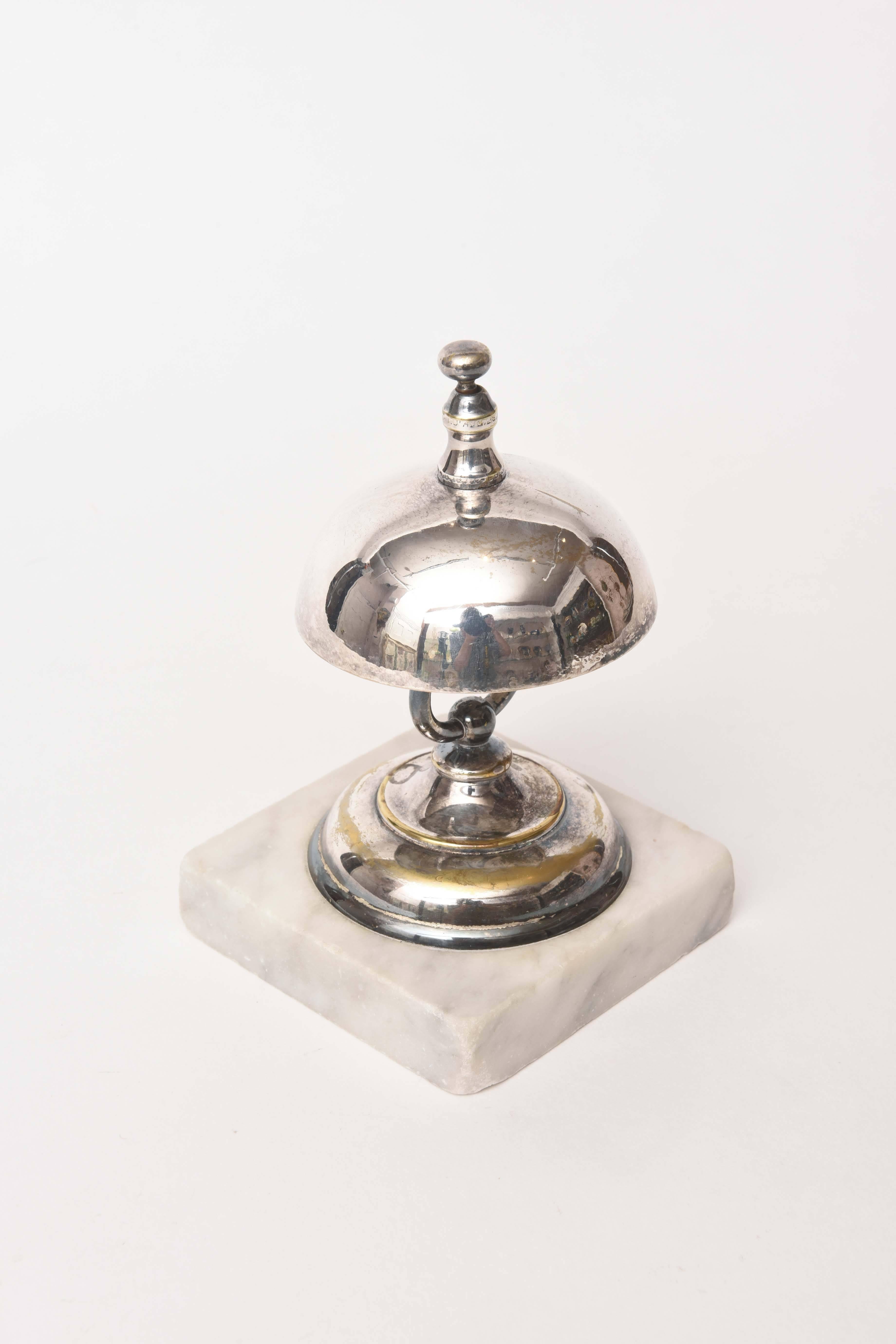 American Vintage Dinner or Service Bell, Marble Base