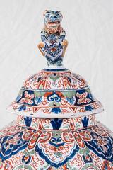 Pair of Delft Ginger Jars with Polychrome Colors