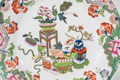 Set of Ten English Dishes with Famille Verte Style Made by Spode circa 1810