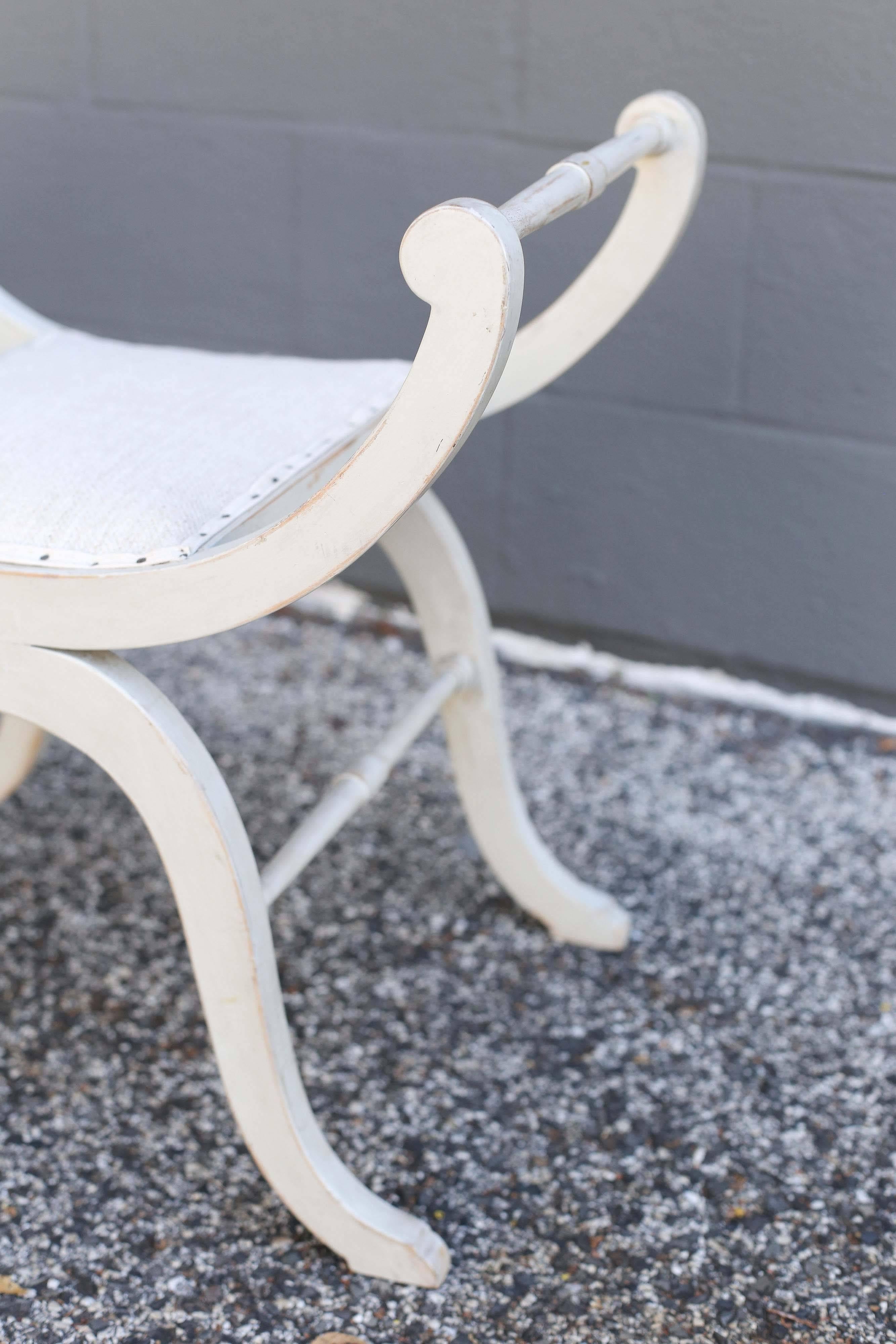 Swedish Painted Stools with Hungarian Linen 1