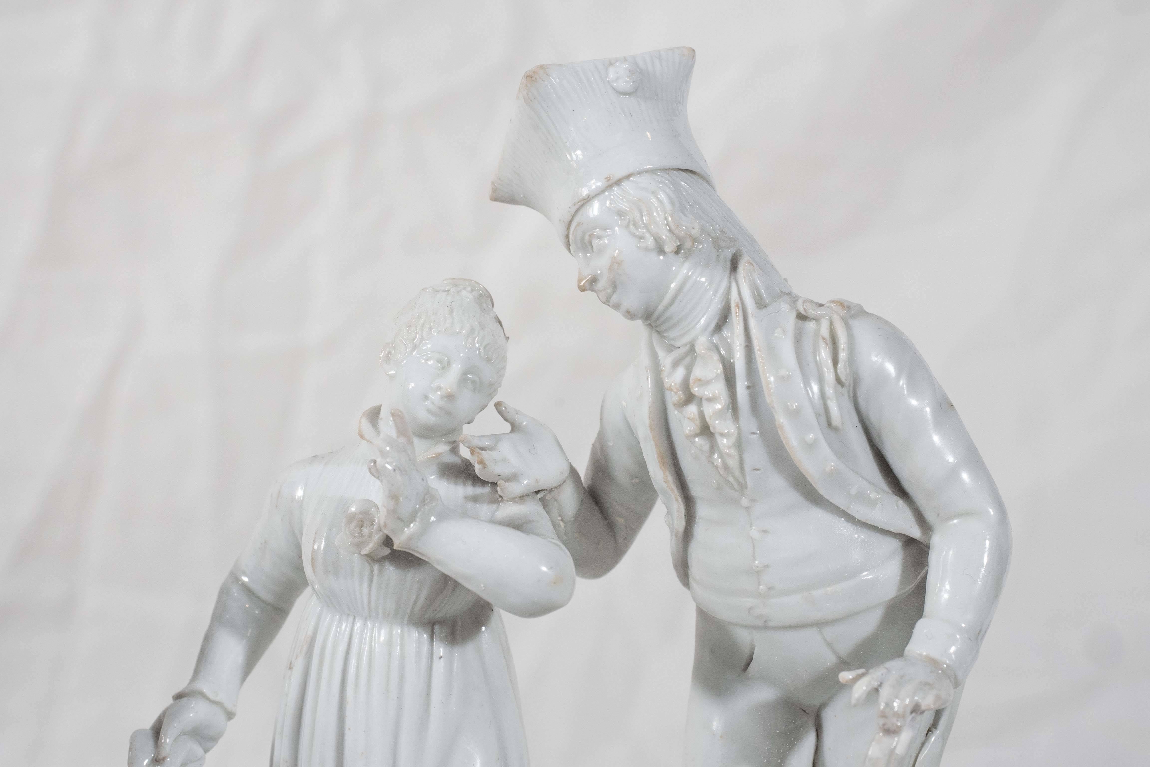 Pair Antique Italian Porcelain Figures Early 19th Century Made by Le Nove In Excellent Condition For Sale In Katonah, NY