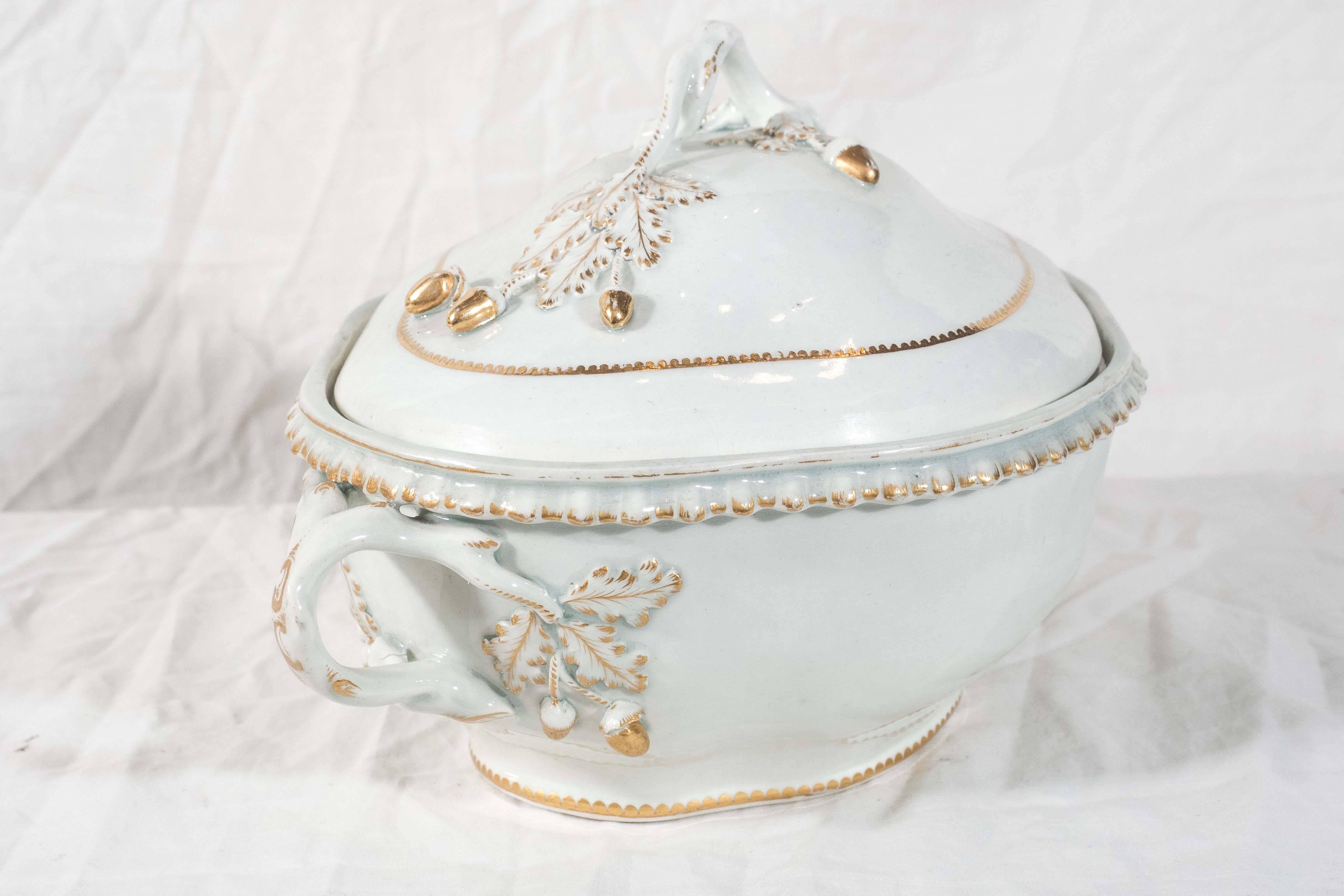 First Period Worcester Porcelain Tureen Made in England circa 1770 1