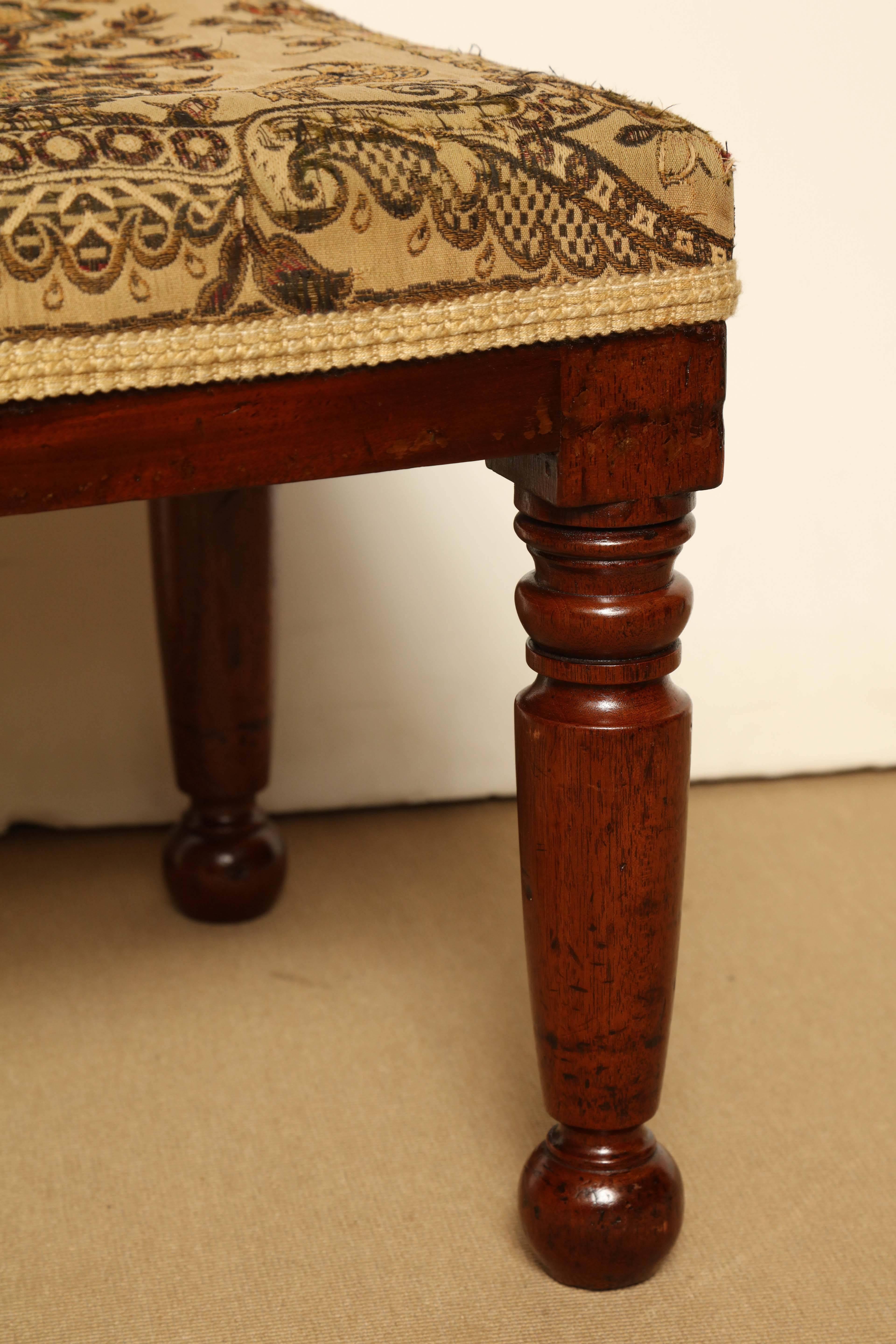 Mid-19th century English, mahogany stool.