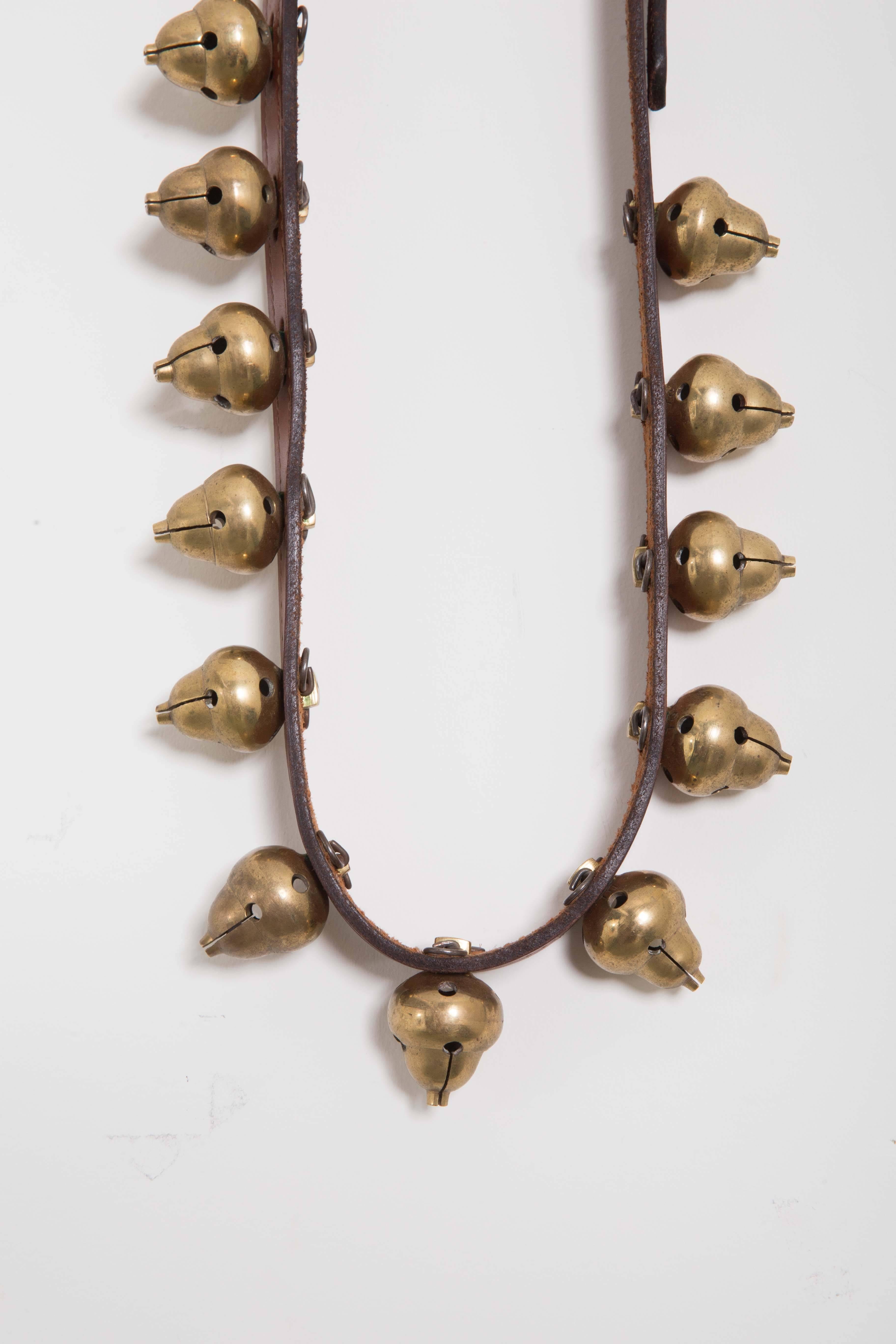 Brass Acorn Shaped Sleigh Bells In Good Condition In Southampton, NY