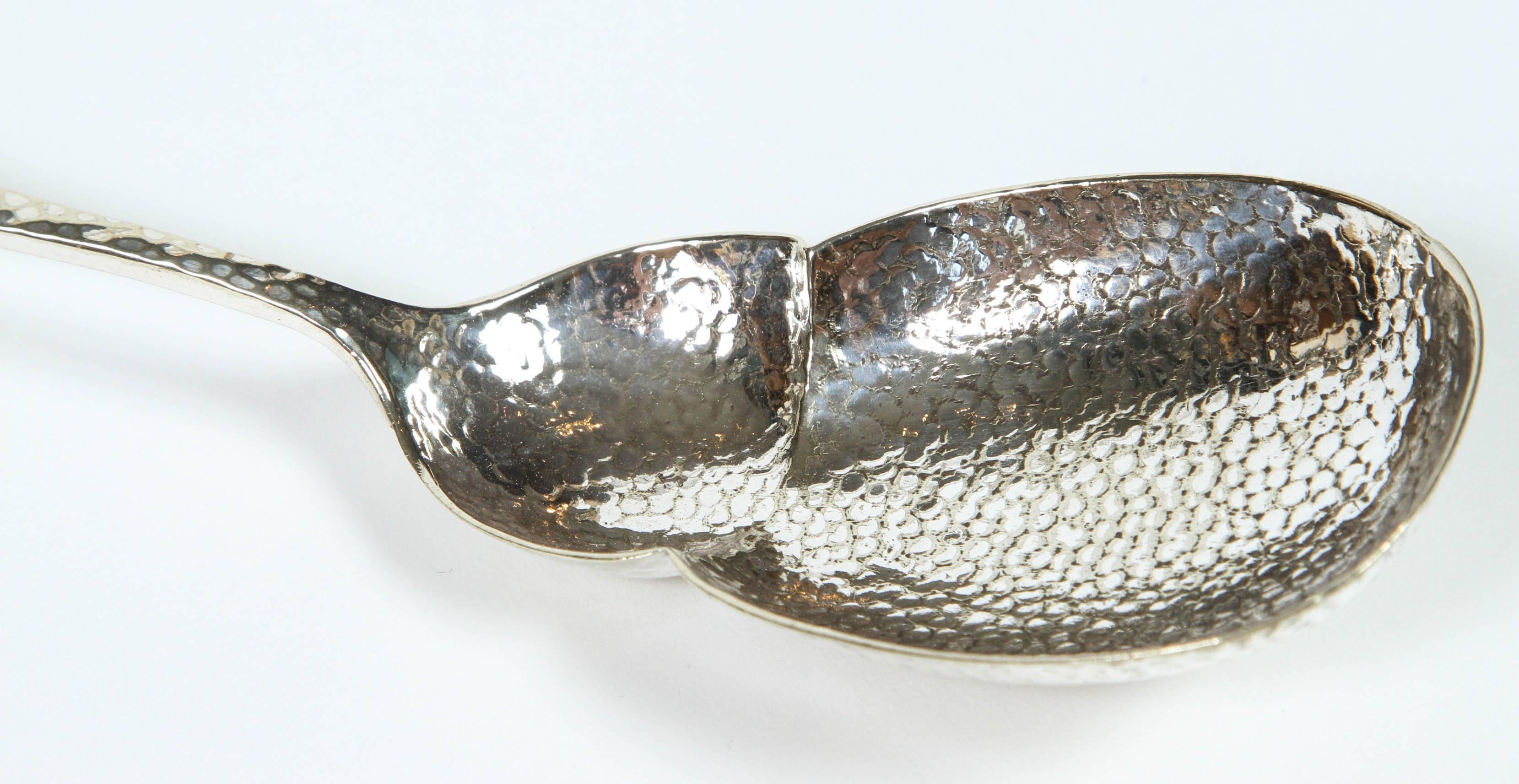 Antique Silver Plate Salad Servers with Bone Handle In Excellent Condition In Pasadena, CA