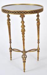 French 19th Century Round Lapis Lazuli Marble Topped Table