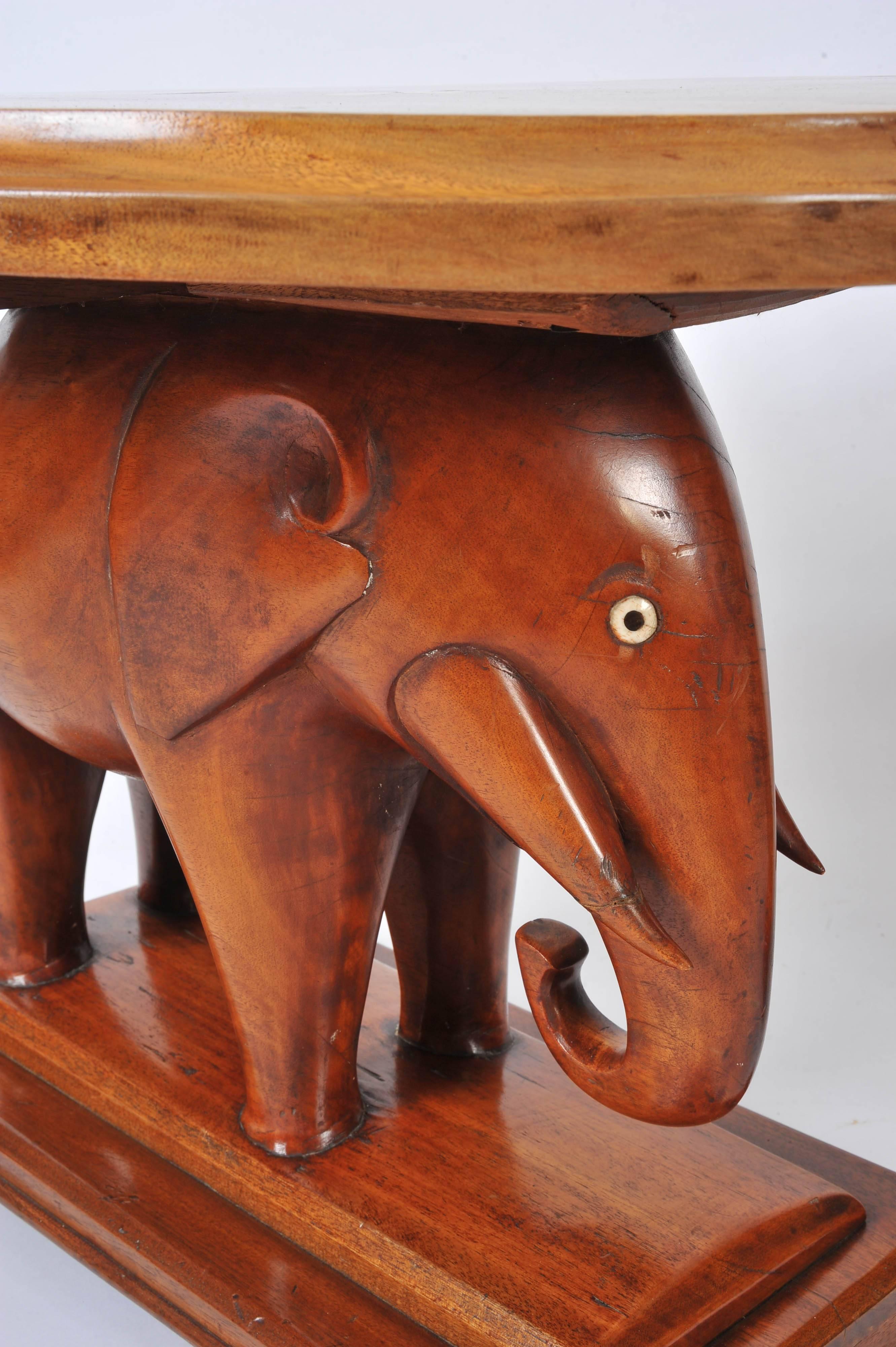 Pair of Decorative Carved Elephant Side Tables 2