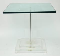 Mid-Century Modern Hollis Jones/Karl Springer Style Lucite Pedestal Table