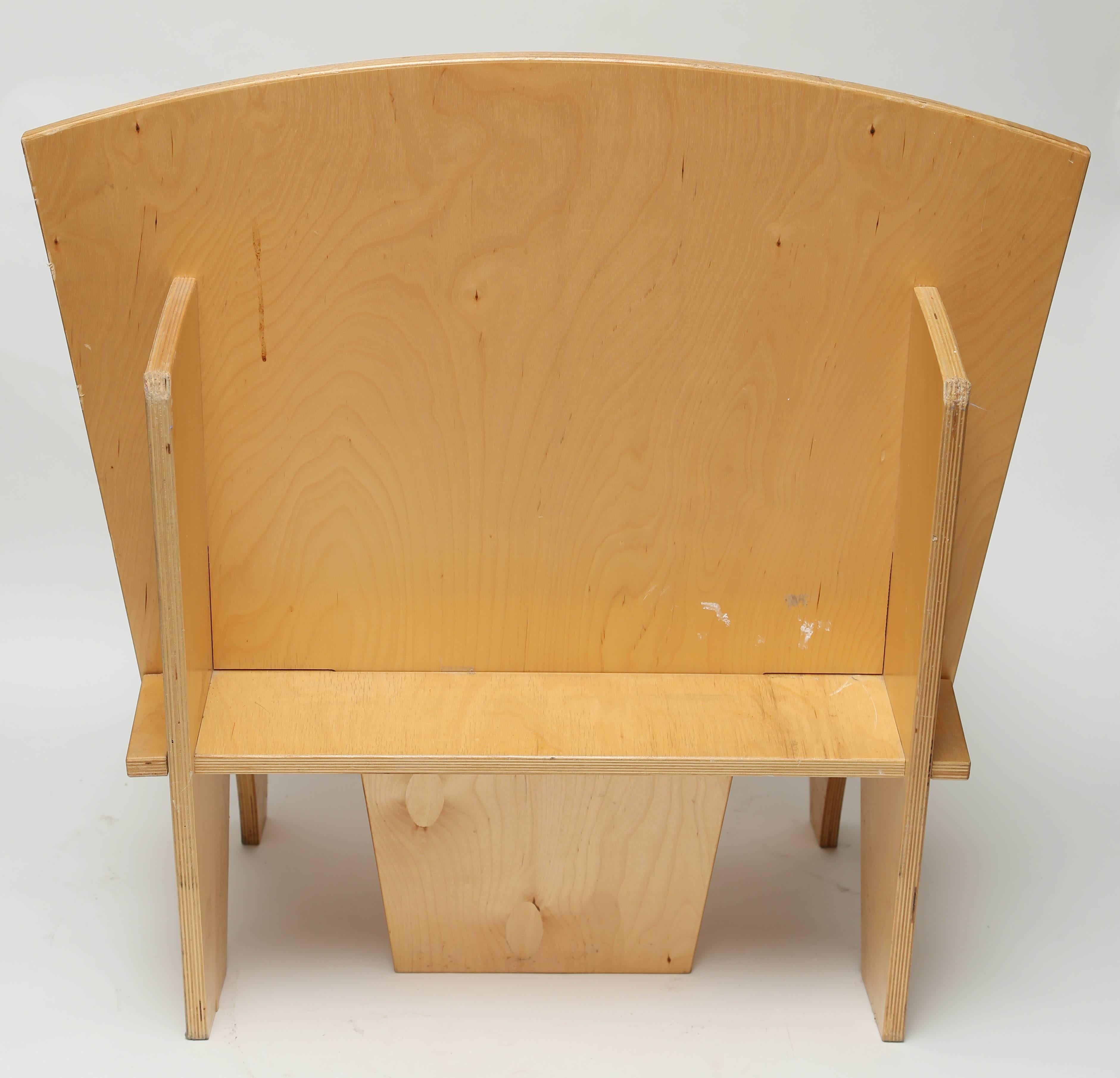 Art Deco Deconstruction Modern Plywood Chair Manner of Ilonka Karasz For Sale 1