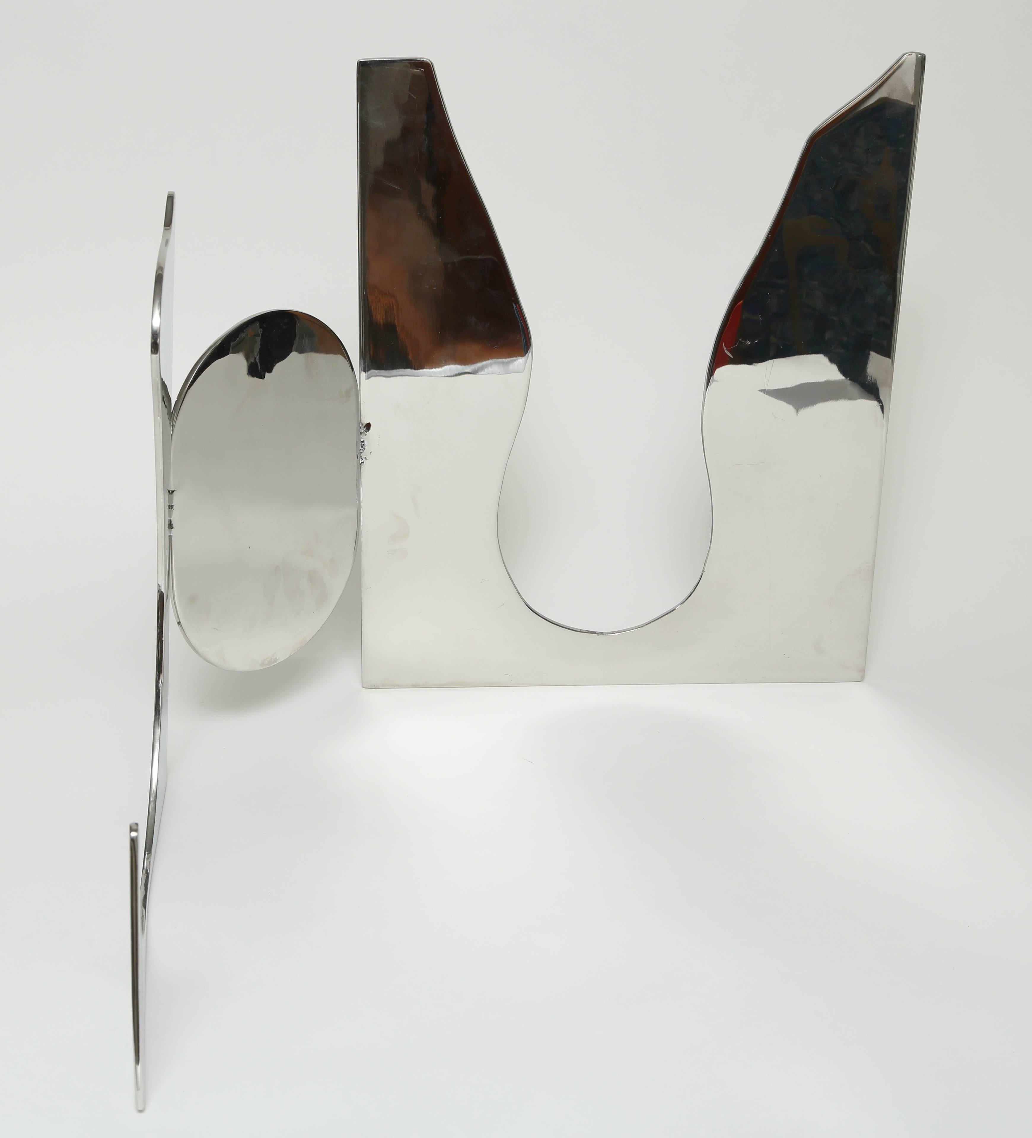 20th Century Sleek Mid-Century Modern Jack Schuyler Abstract Polished Steel Sculpture  For Sale