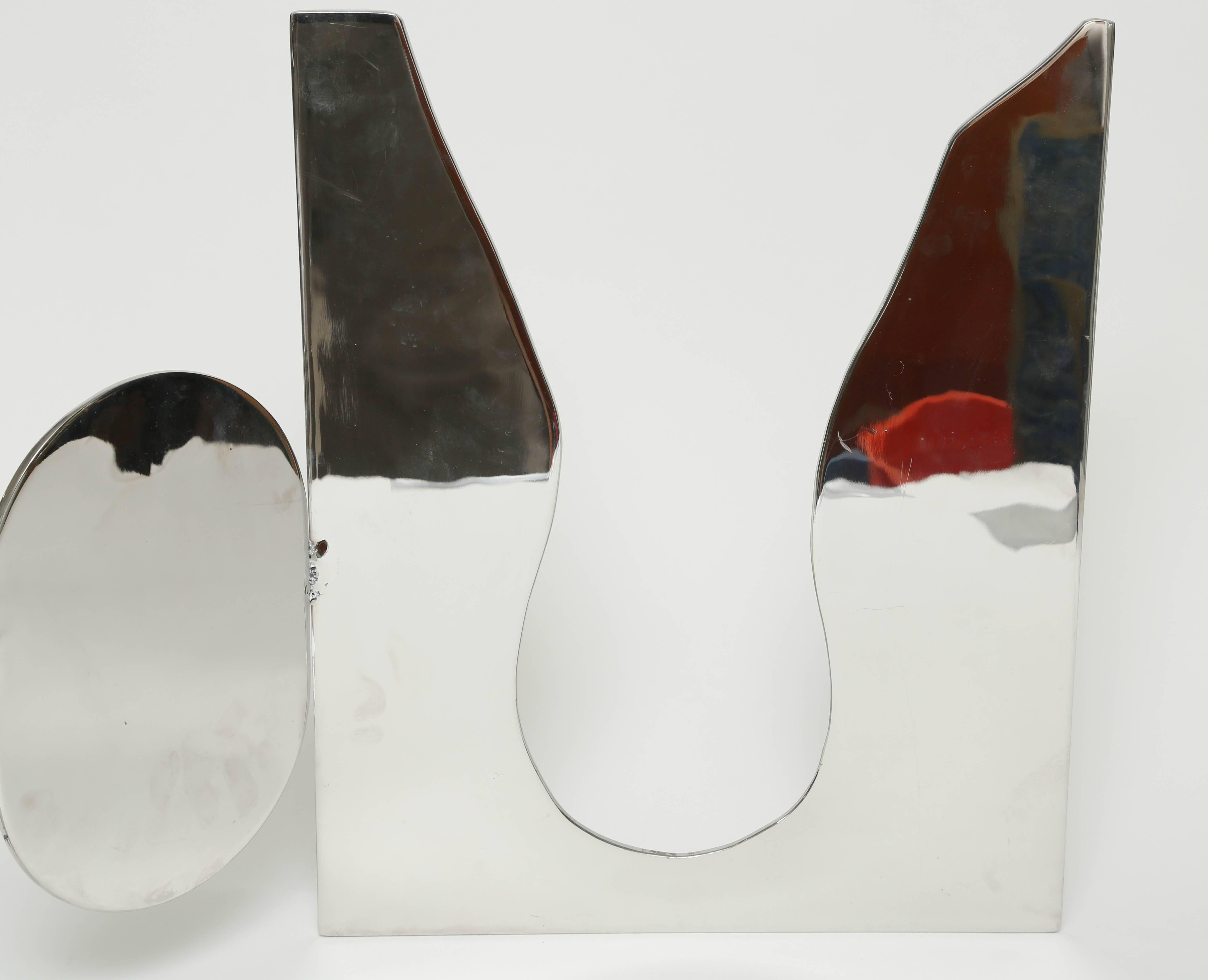 Stainless Steel Sleek Mid-Century Modern Jack Schuyler Abstract Polished Steel Sculpture  For Sale