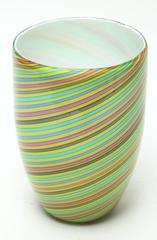 Collectors Mid-Century Modern Italian Murano Glass Cenedese Mezza Filigrana Vase