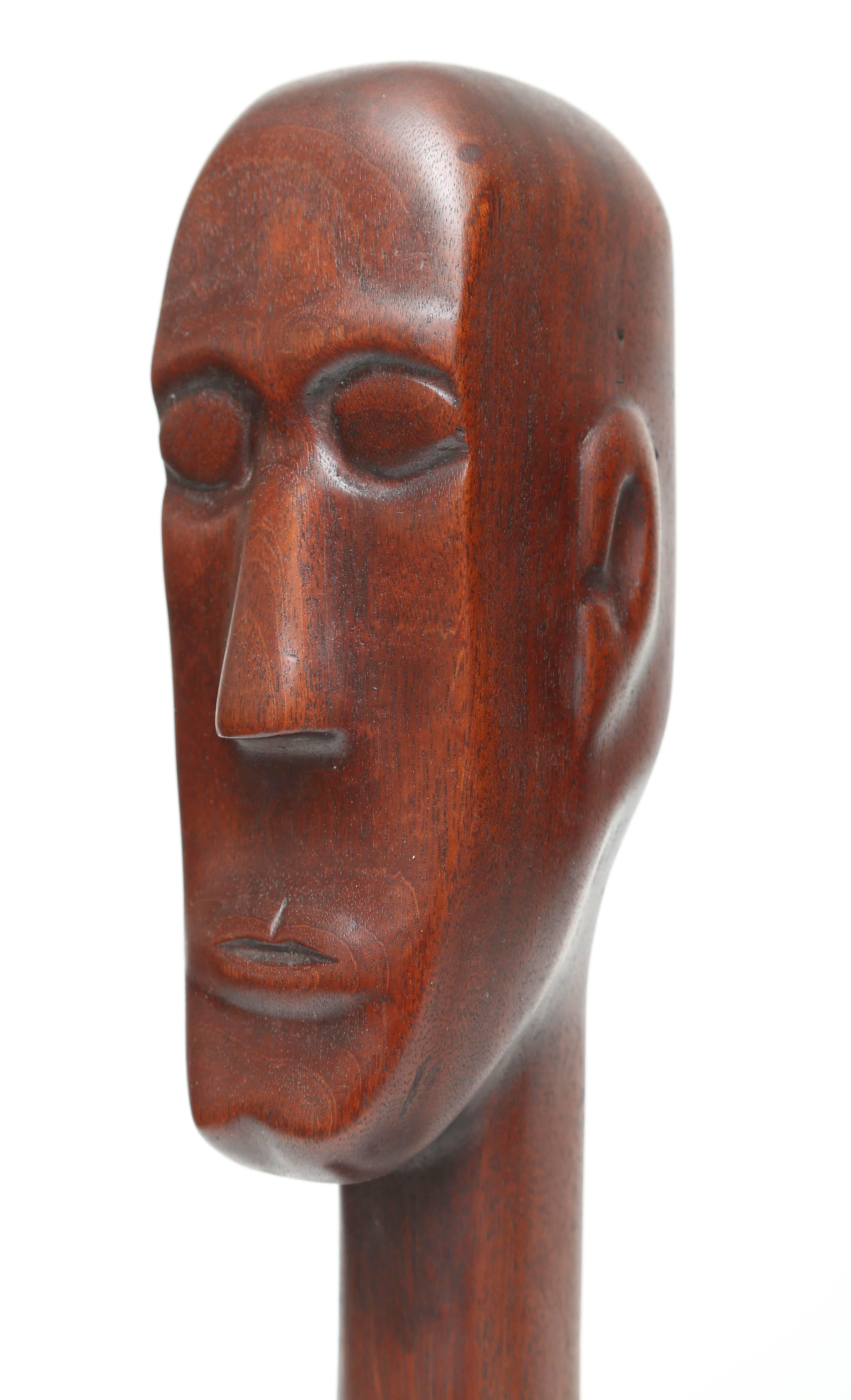 American Mid-Century Modern Sculptural Primitive Folk Art Carved Wood Figures Zinzow 1969 For Sale