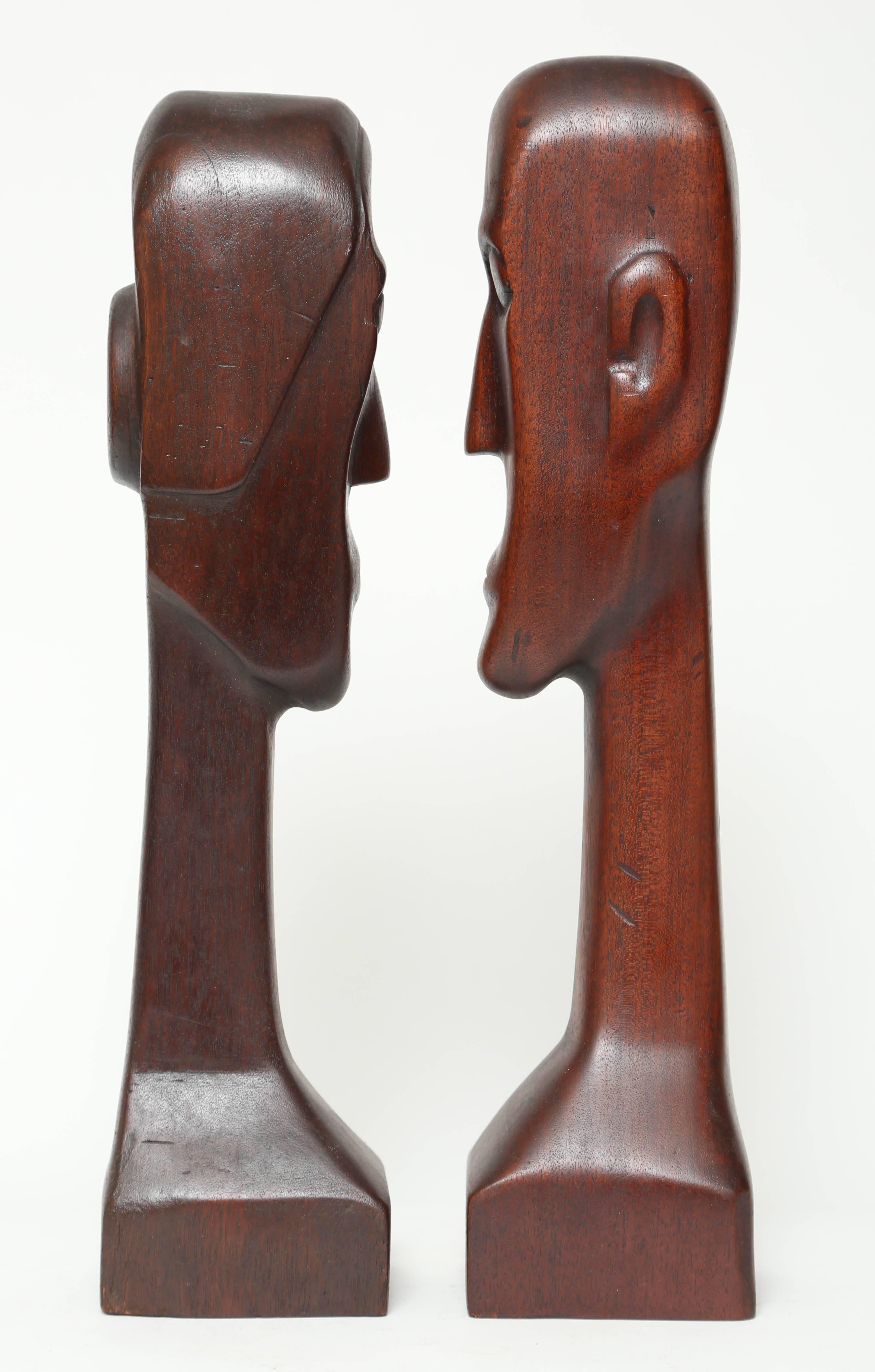 20th Century Mid-Century Modern Sculptural Primitive Folk Art Carved Wood Figures Zinzow 1969 For Sale