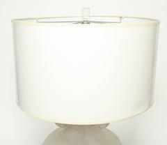 Mid-Century Modern Lucite/Chrome Italian Murano Scavo Glass Cenedese Table Lamp