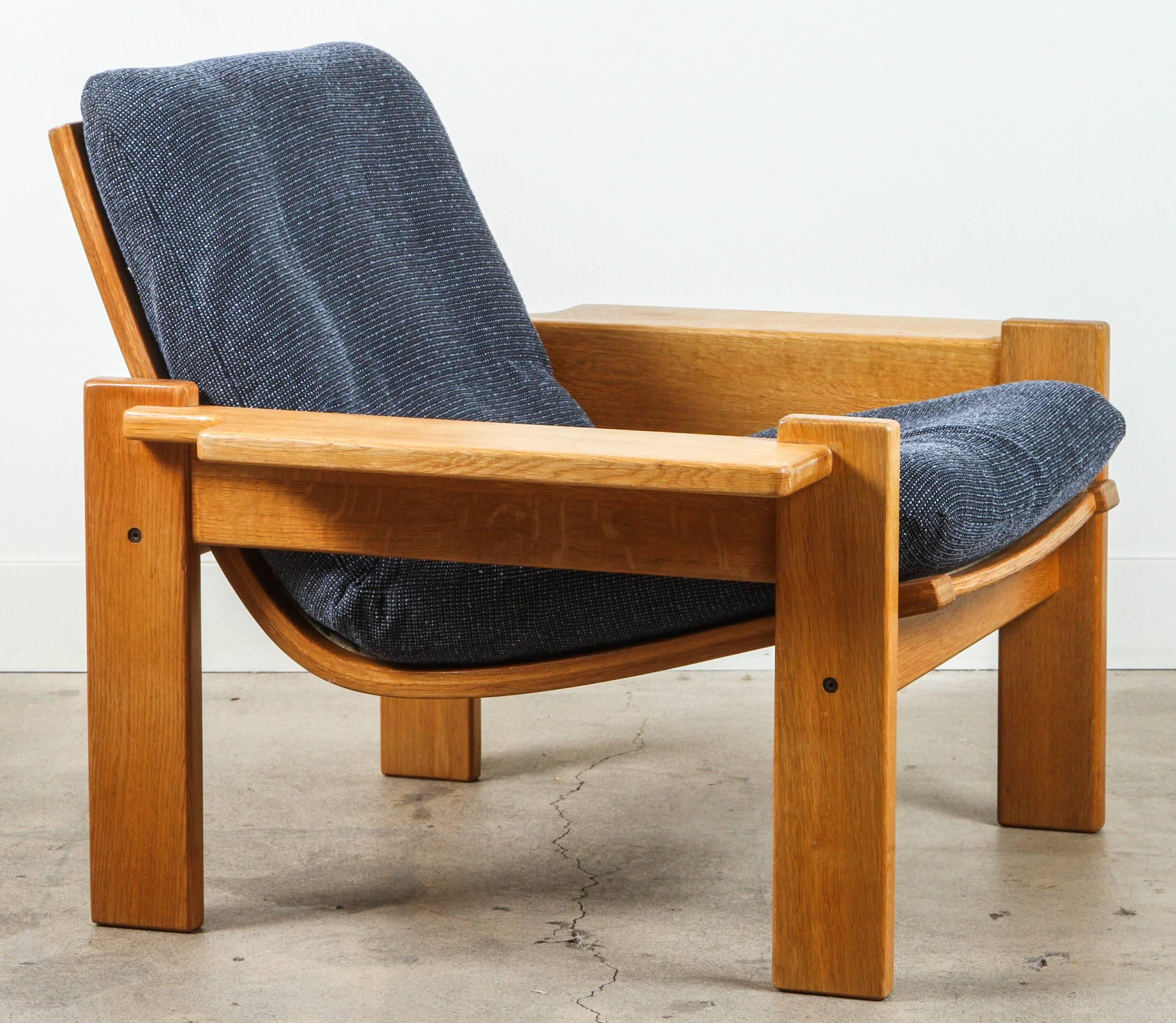 Swedish Pair of Solid Oak Armchairs by Yngve Ekstrom for Swedese