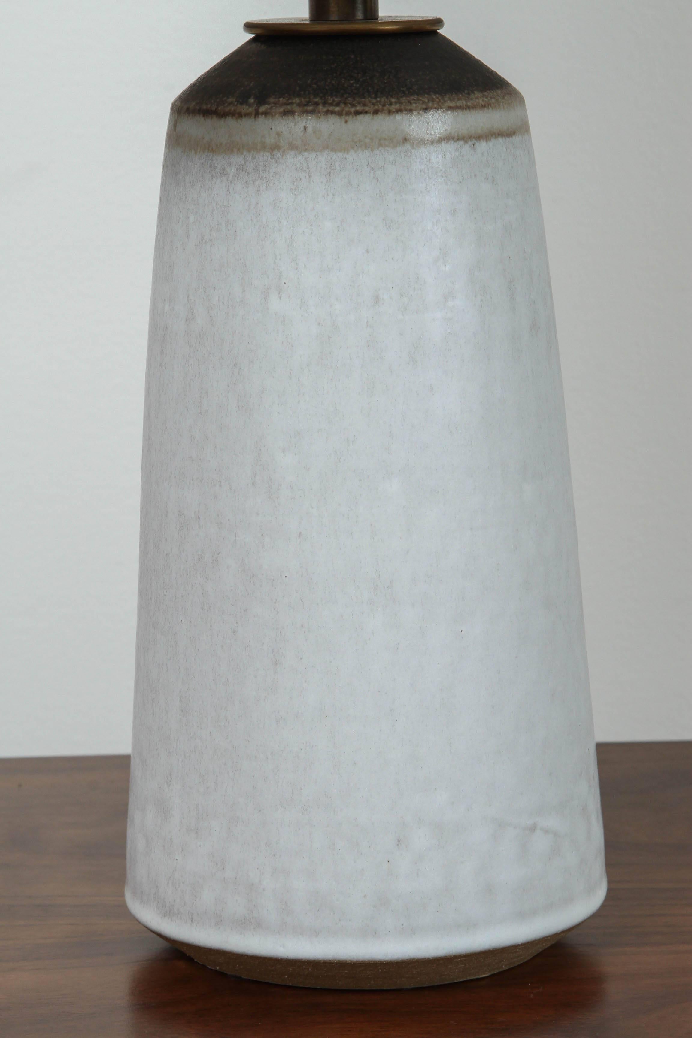 American Pair of White Birch Ceramic Table Lamp by Victoria Morris