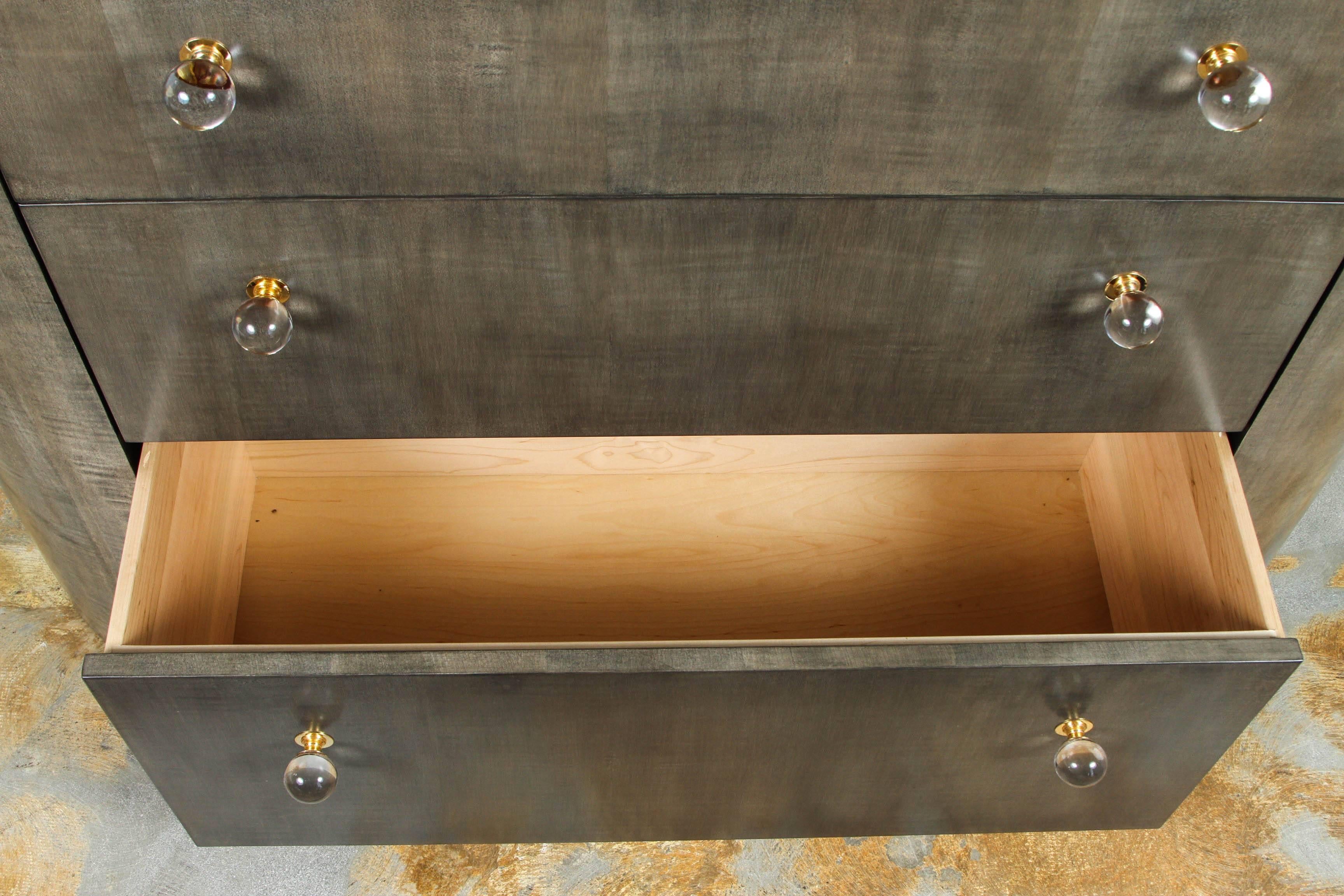 Maple Italian Inspired 1970s Style Rounded Chest of Drawers For Sale