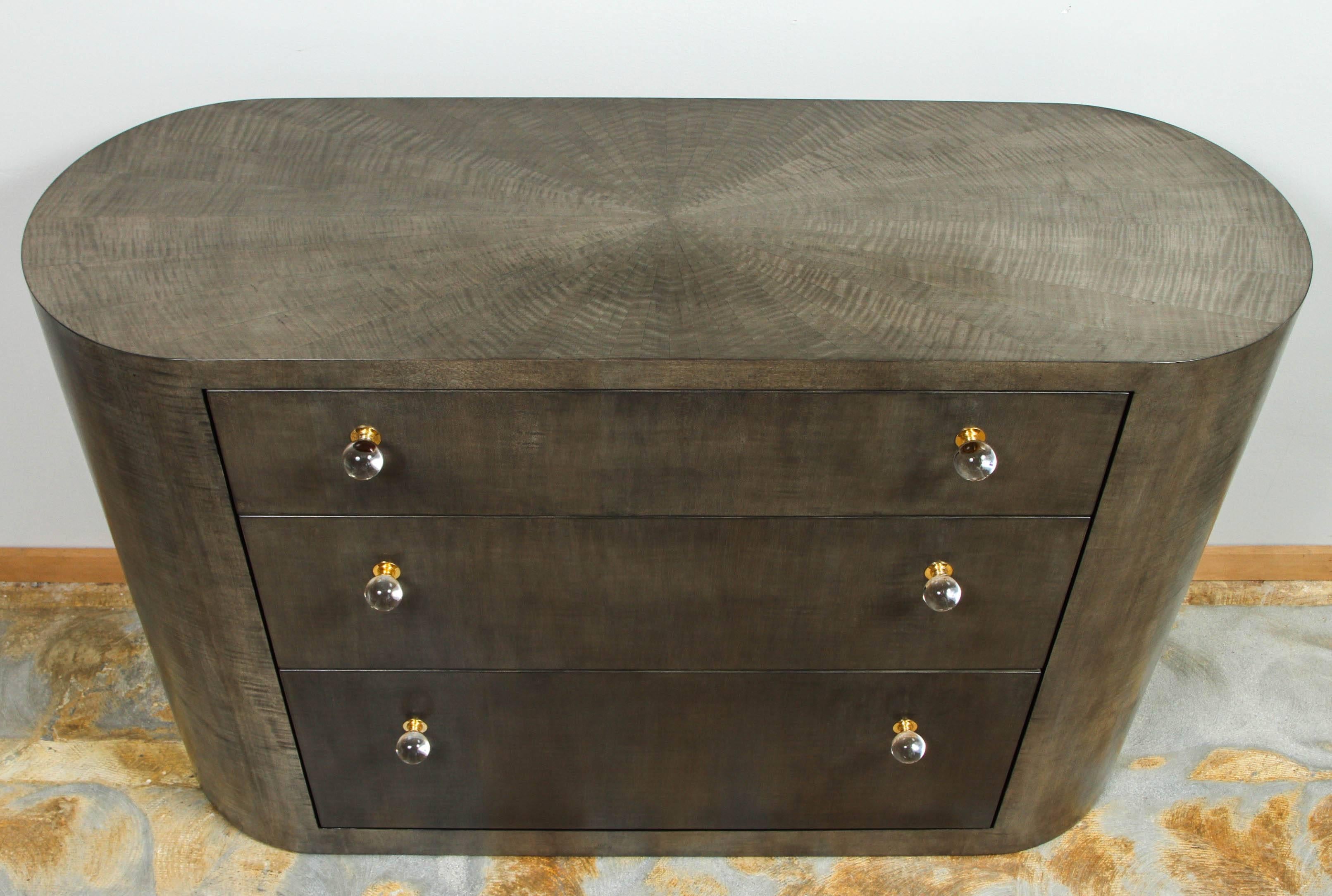 Italian Inspired 1970s Style Rounded Chest of Drawers For Sale 2