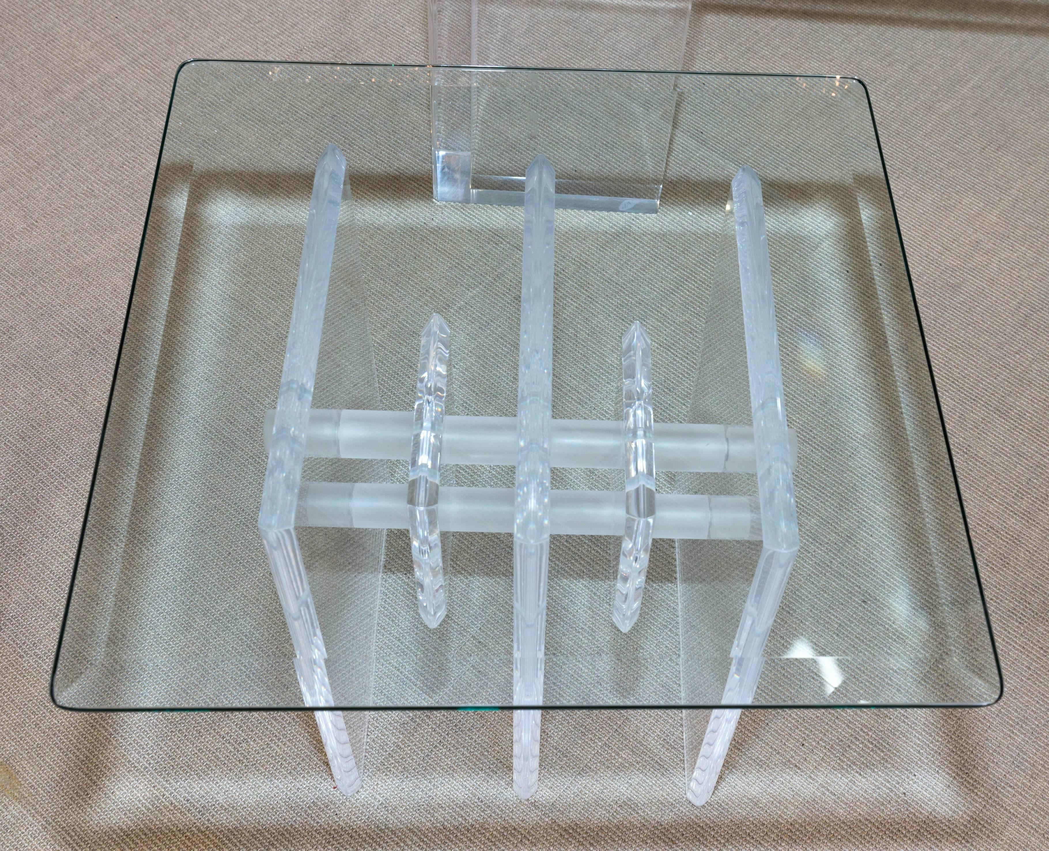 Mid-Century Modern Mid-Century Lucite Occasional Table with Very Attractive Base For Sale