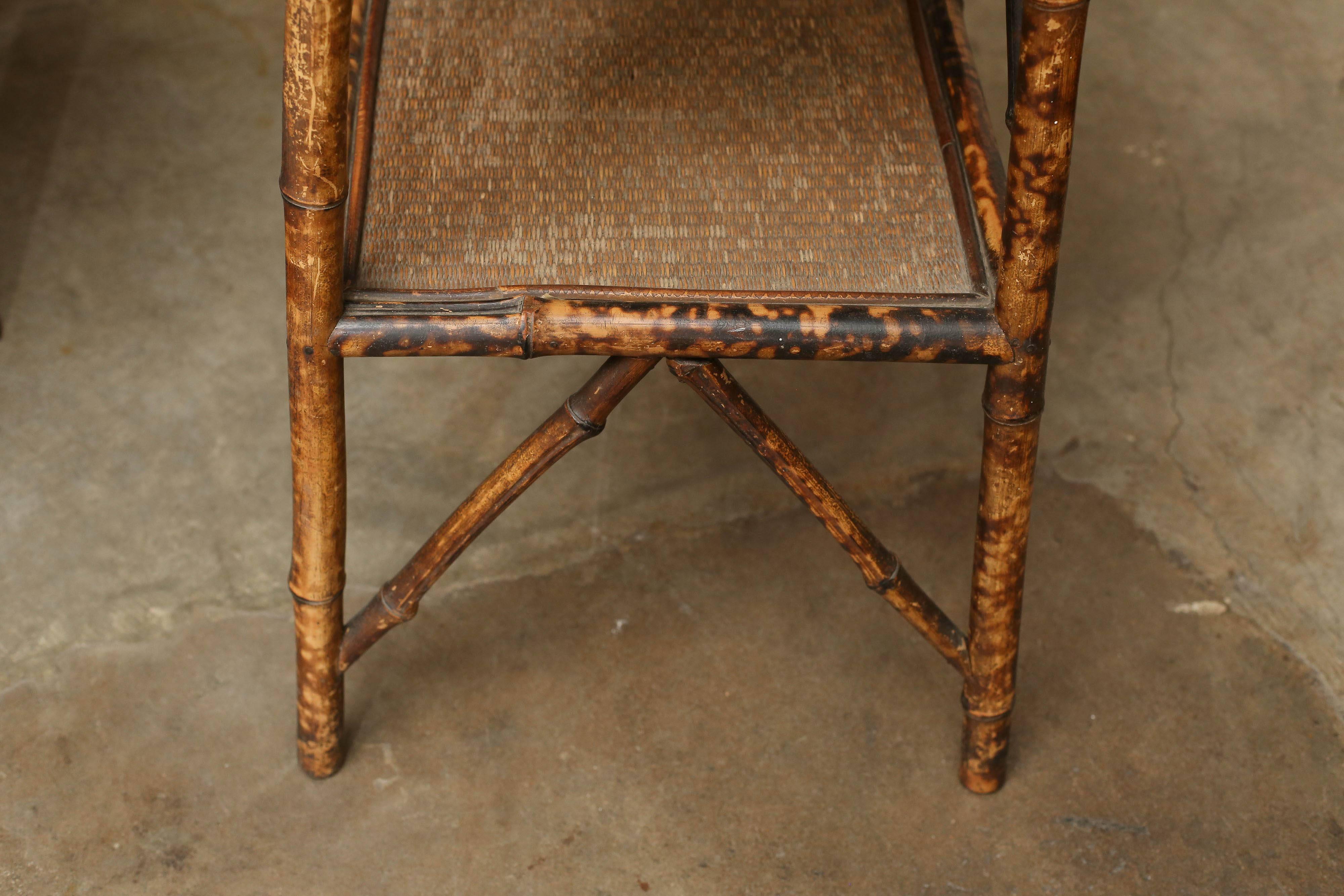 English 19th Century Scorched Bamboo Side Table