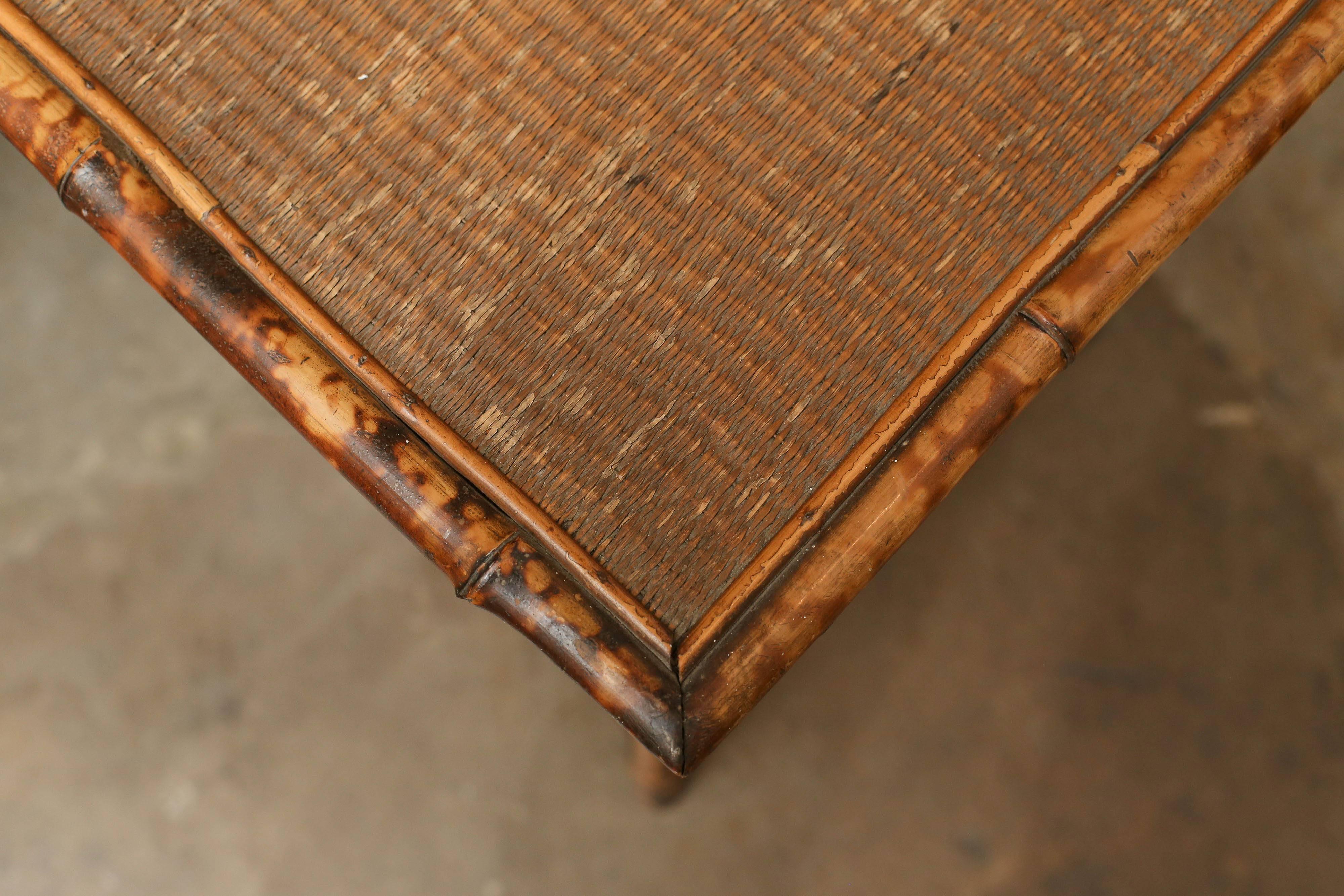 19th Century Scorched Bamboo Side Table 1